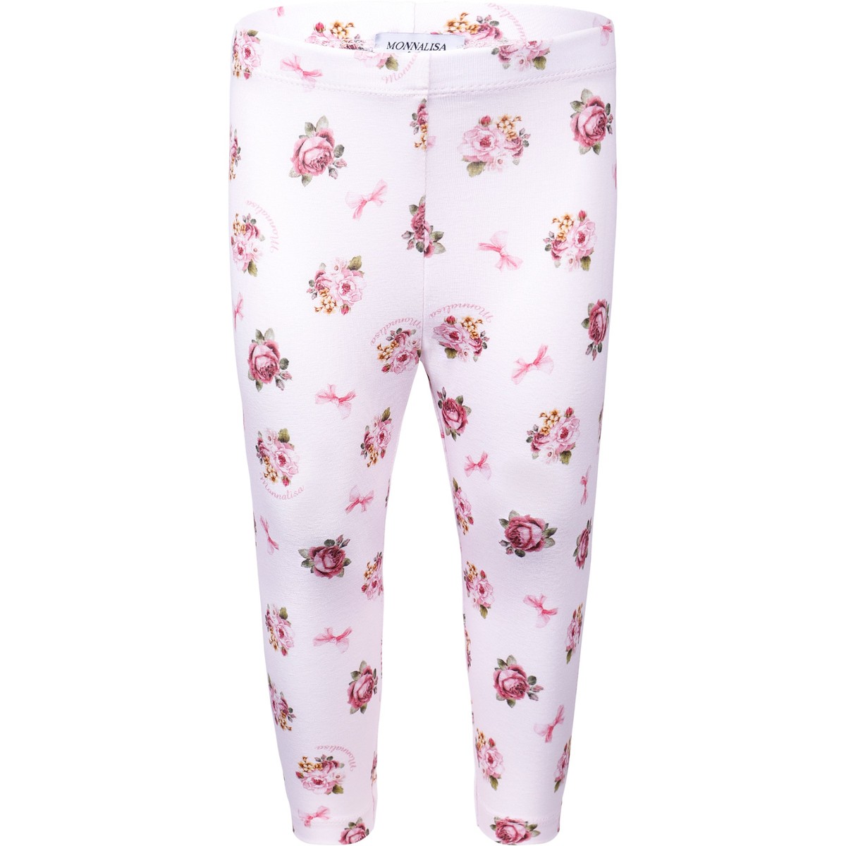 Monnalisa Baby Rose & Bow Print Leggings