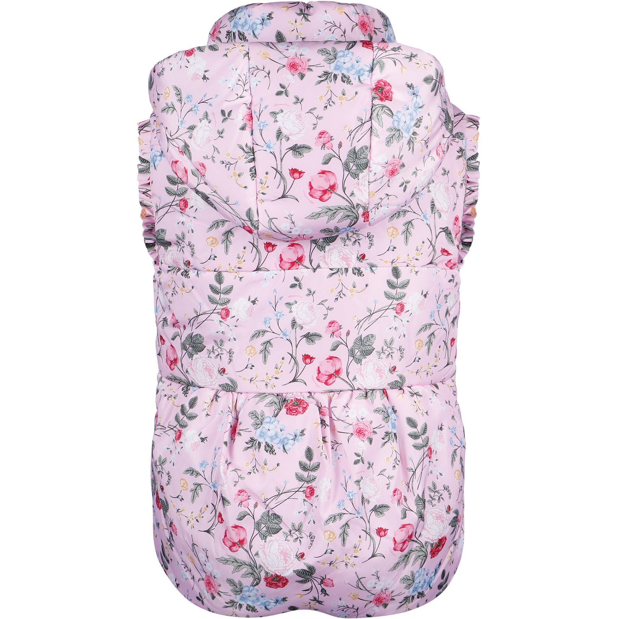 Monnalisa Girls Floral Hooded Gilet in Pink