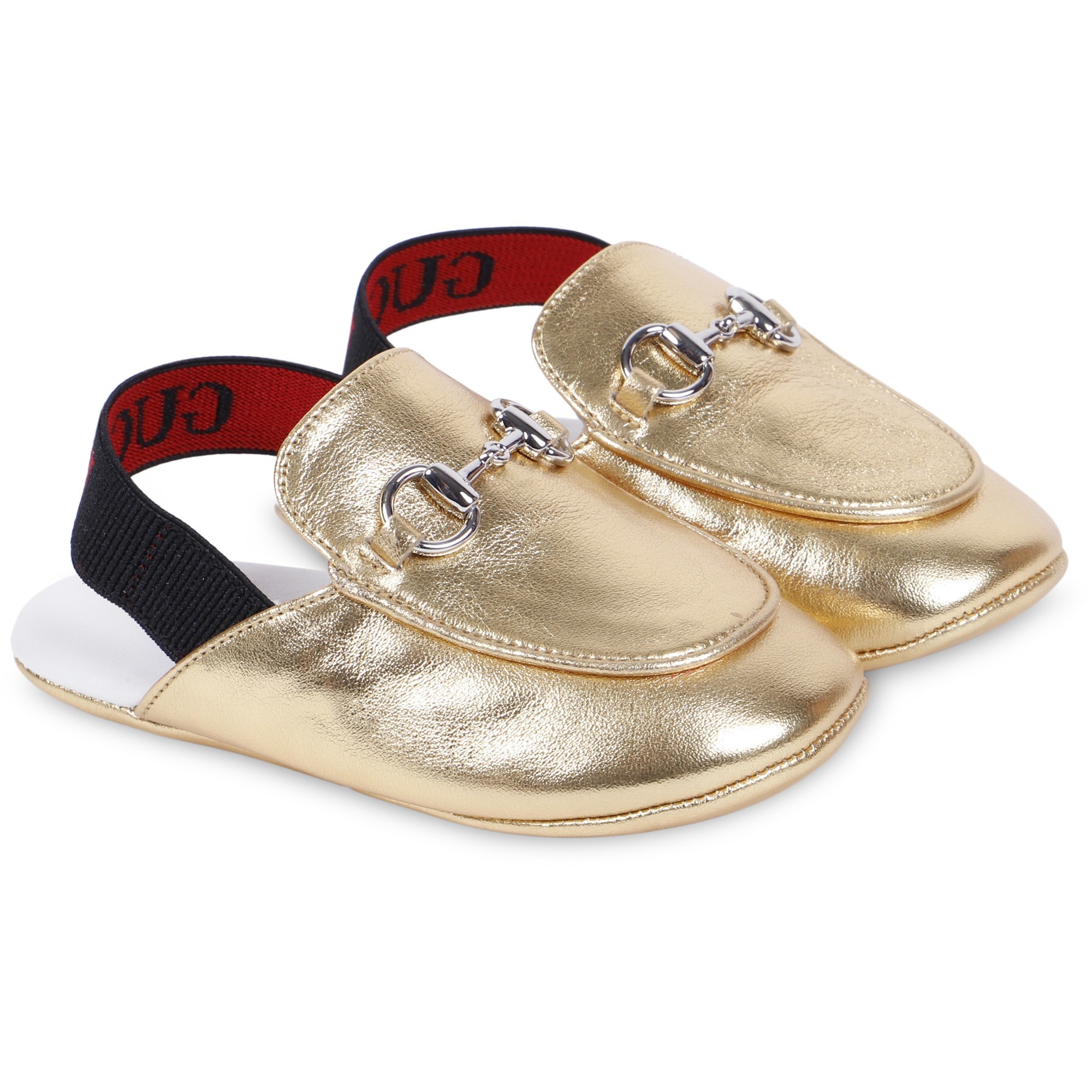 Gucci Baby Snaffle Bit Loafers in Gold - BAMBINIFASHION.COM
