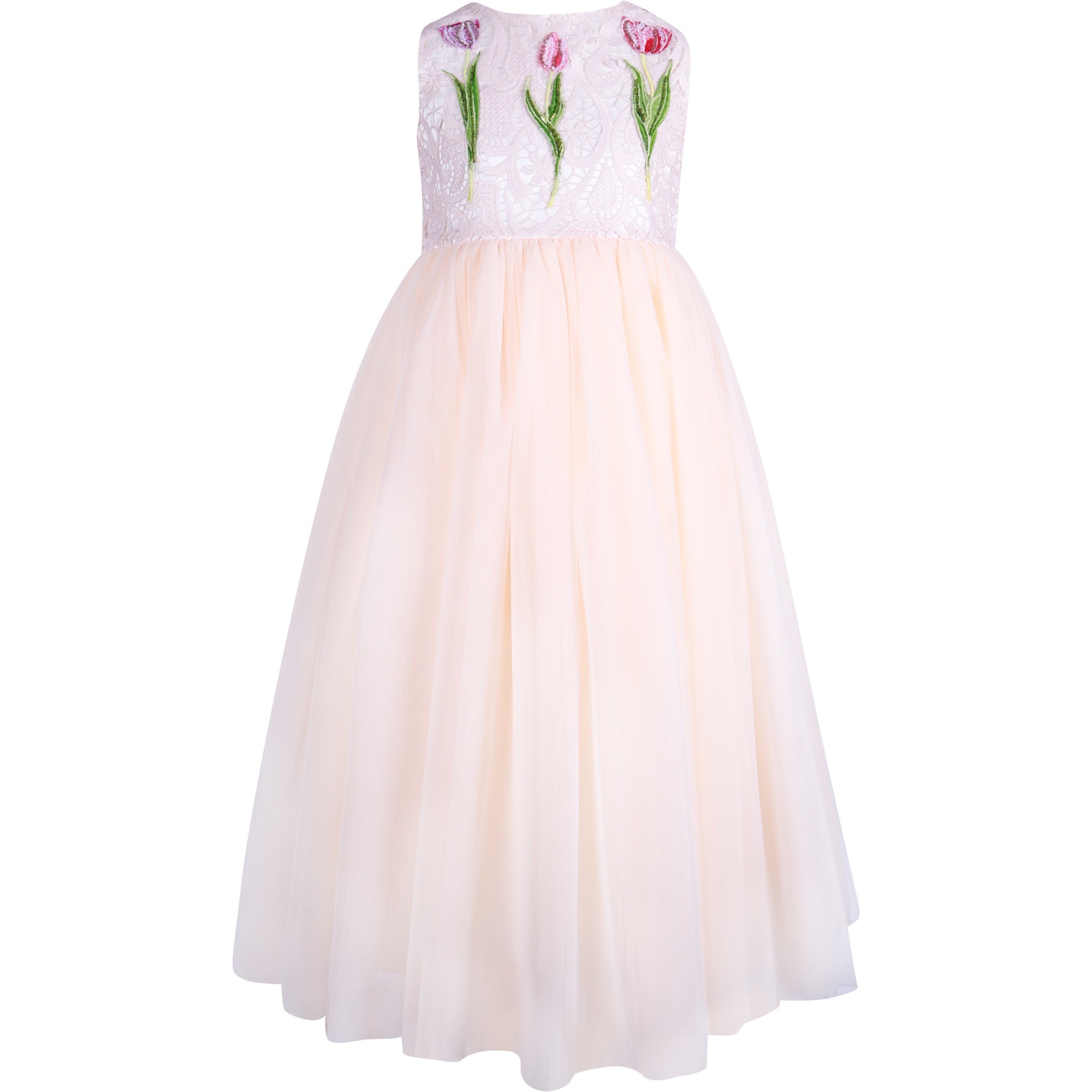 Love Made Love Girls Sequined Tulip Dress with Tulle Skirt