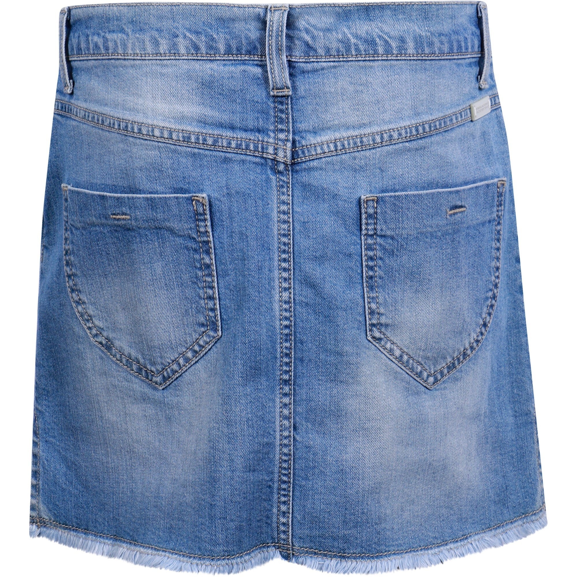 Ermanno Scervino Girls Denim Skirt with Blue and White Embroidered