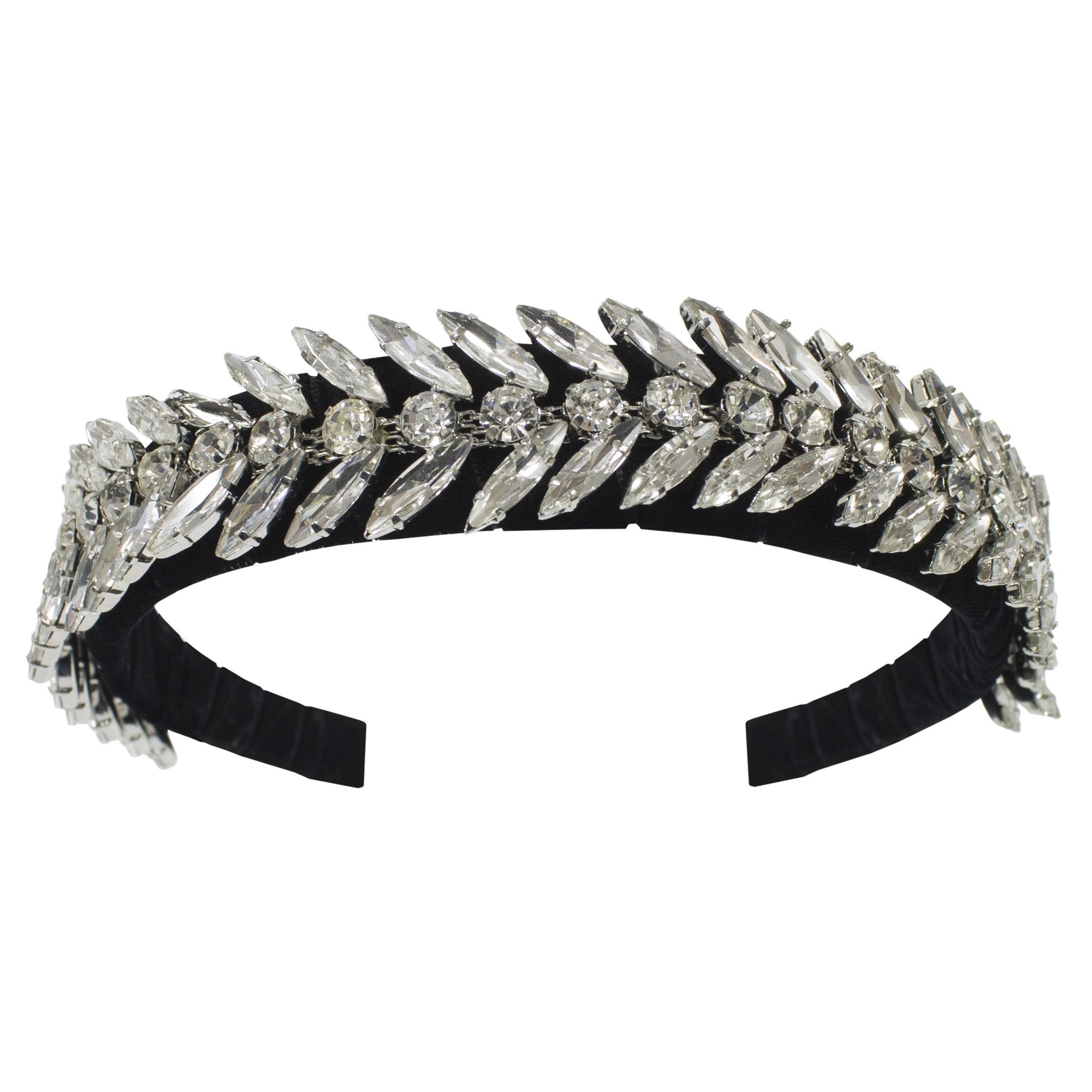 David Charles Girls Diamante Crystal Headband in Black —