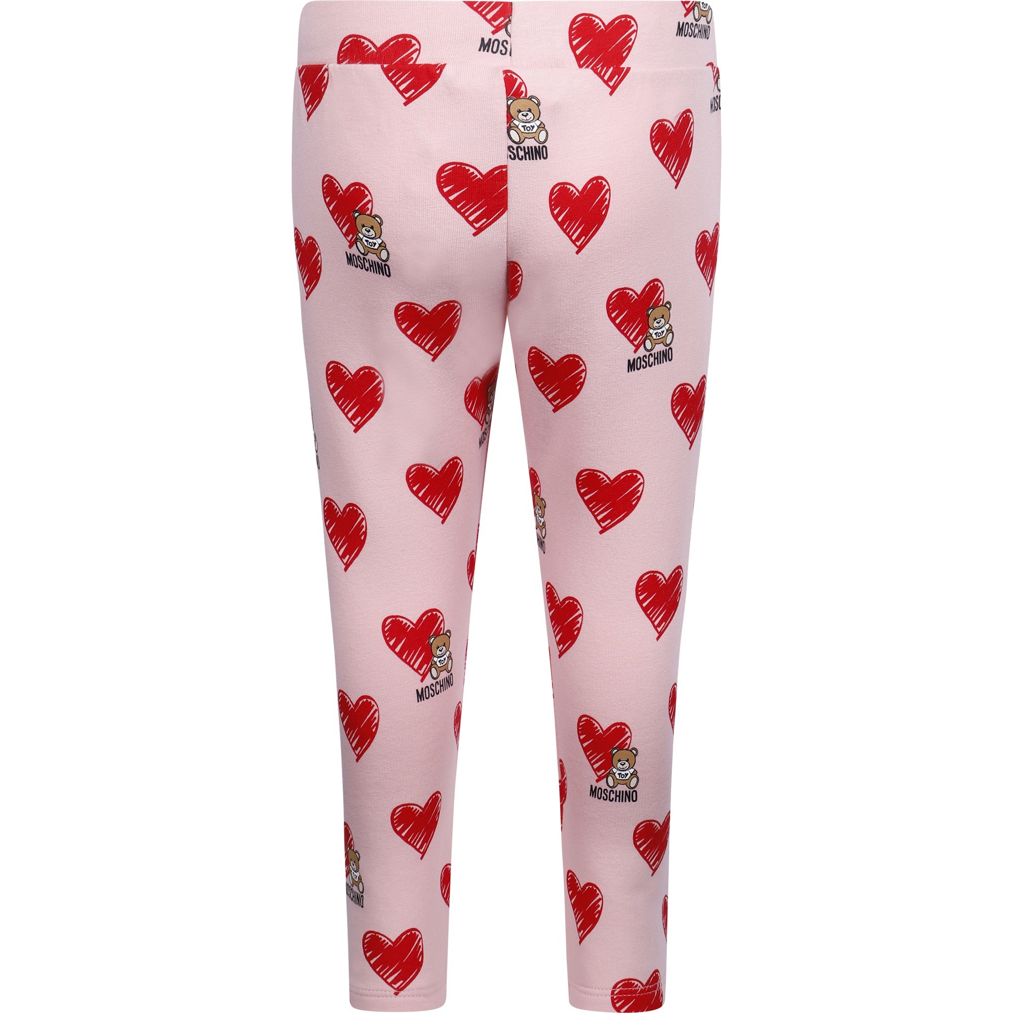 Moschino Baby Teddy Heart Leggings in Pink