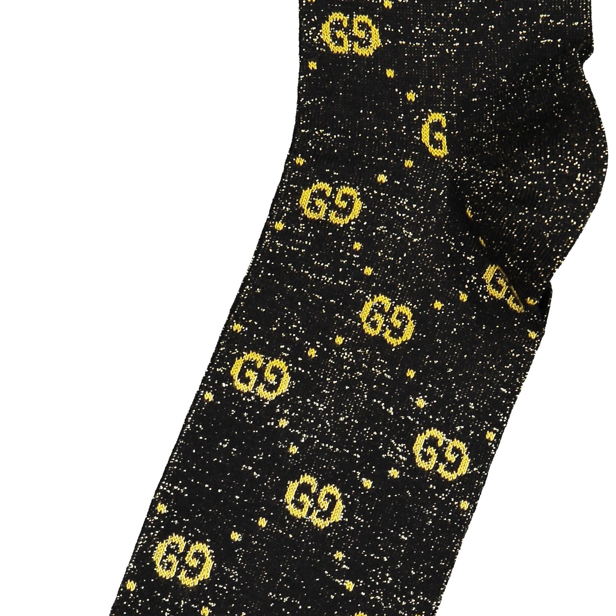Gucci Sparkly "GG" Socks in Black & Gold —