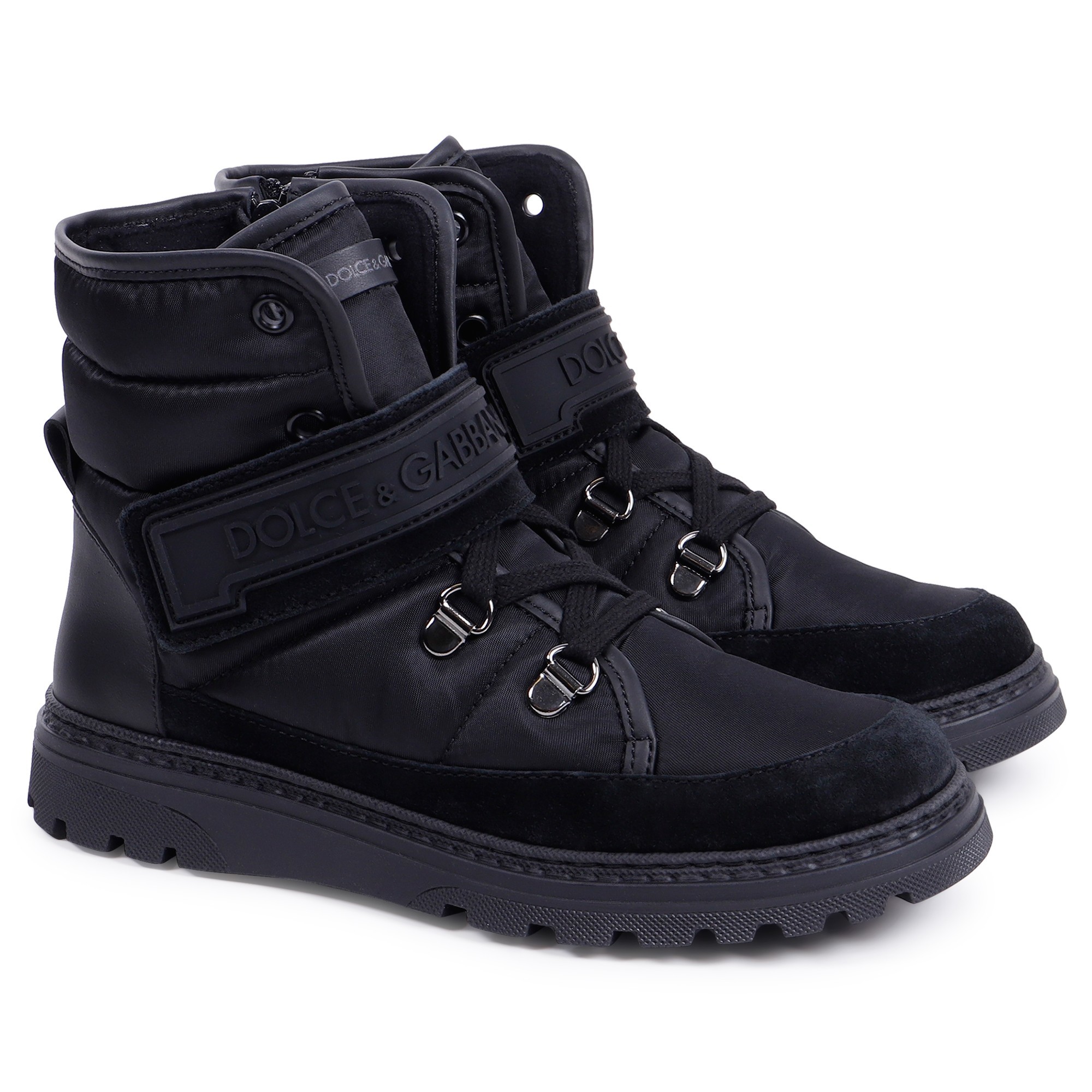 boys black lace up boots