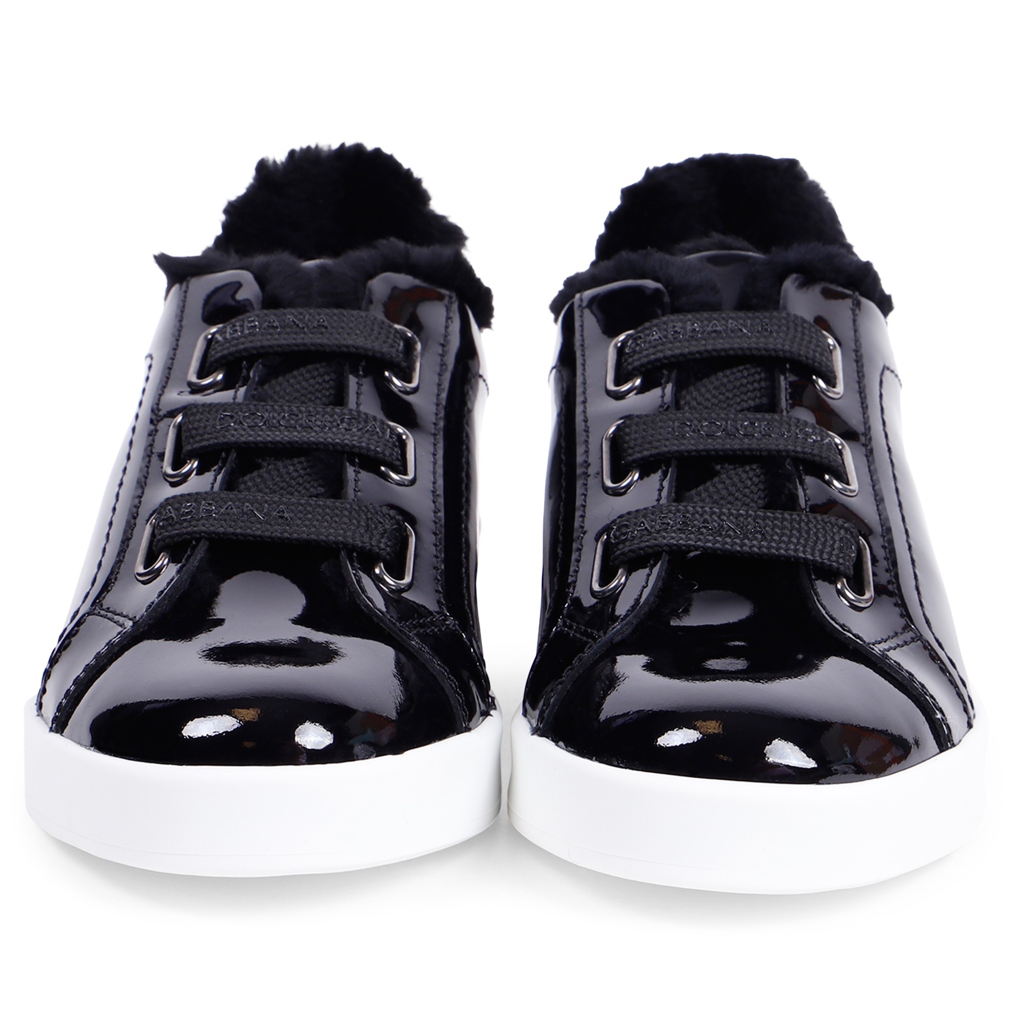 Dolce &amp; Gabbana Black High Gloss Sneakers —