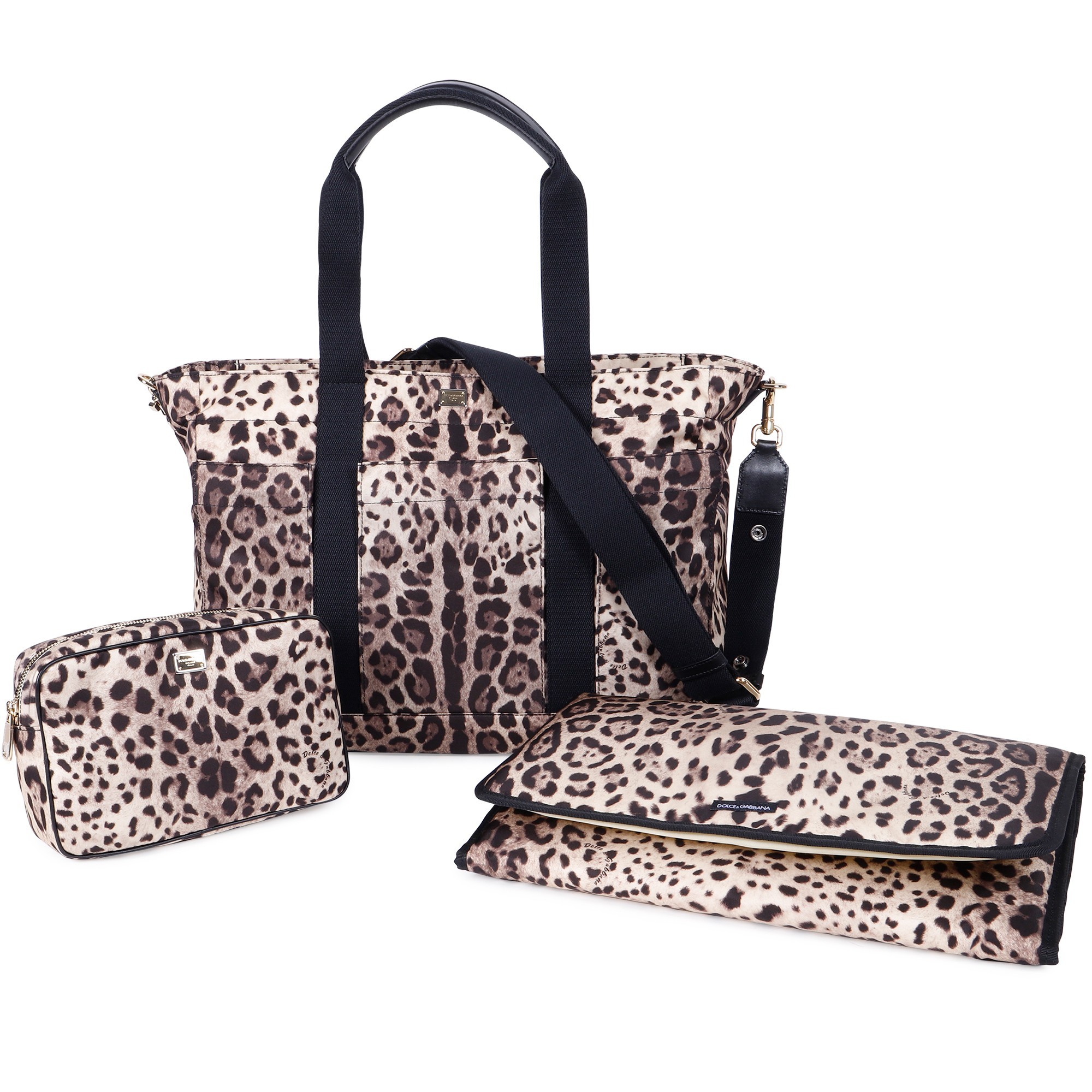 Dolce & Gabbana Baby Leopard Print Bag Set —