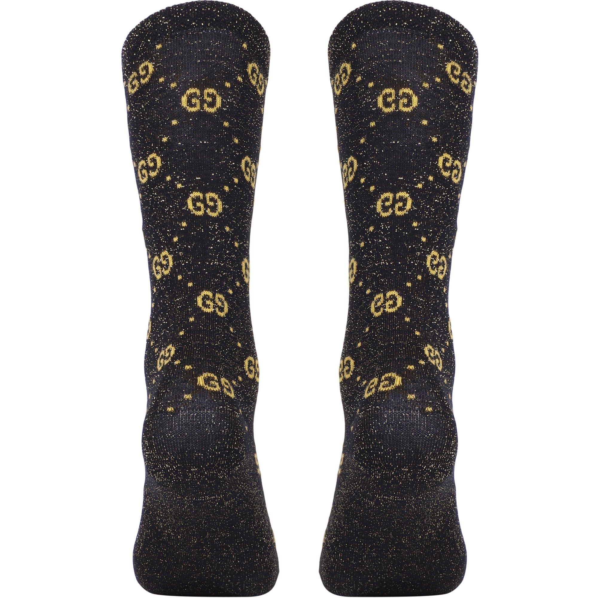Gucci Sparkly "GG" Socks in Black & Gold —