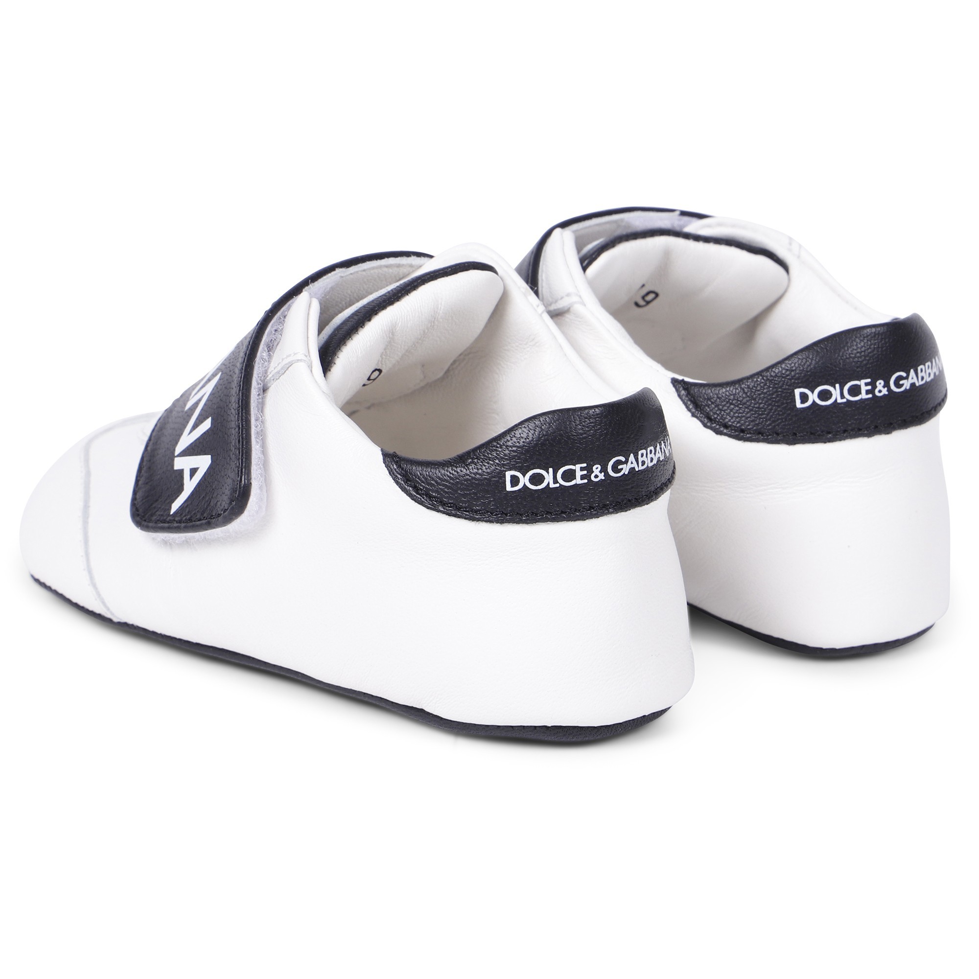 Dolce & Gabbana Baby Black & White Slip On Shoes - BAMBINIFASHION.COM