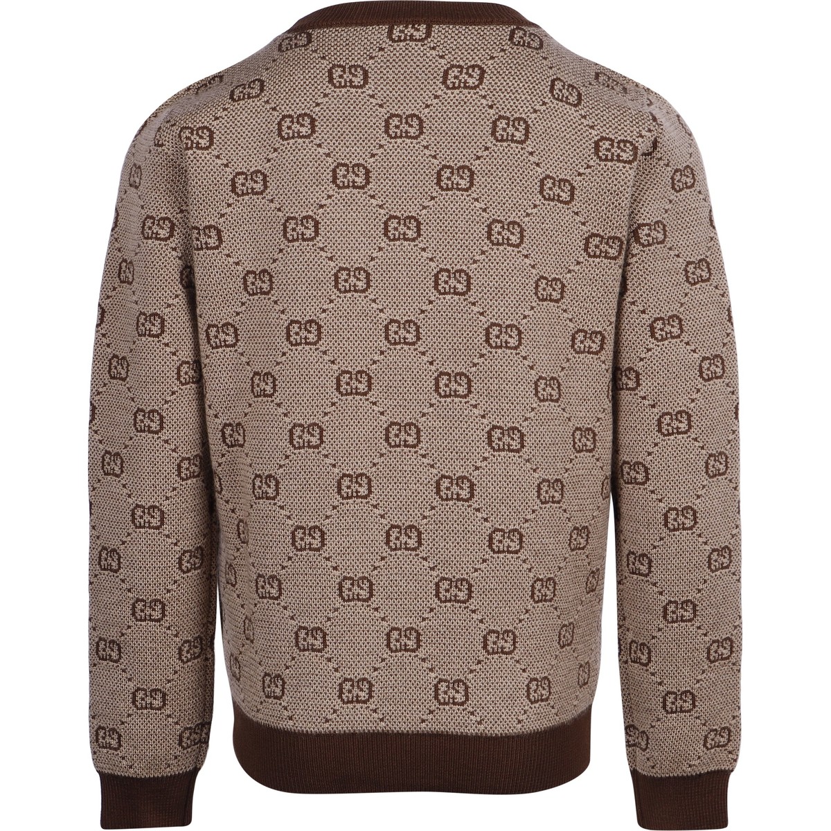 Gucci Logo Print Sweater in Brown