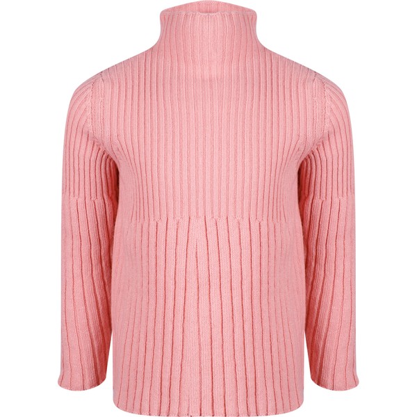 Girls RollNeck Knit Sweater in Pink
