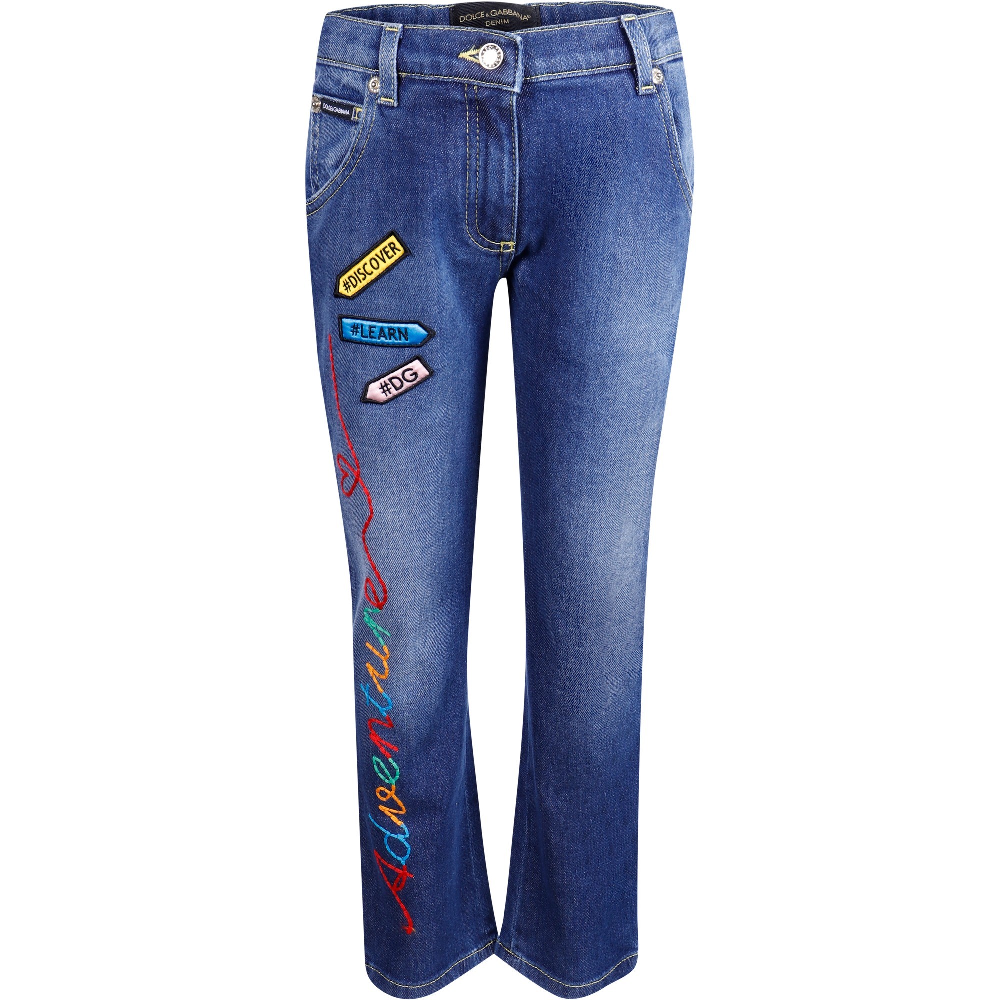 Dolce & Gabbana Girls Discover Hashtag Learn Adventure Jeans
