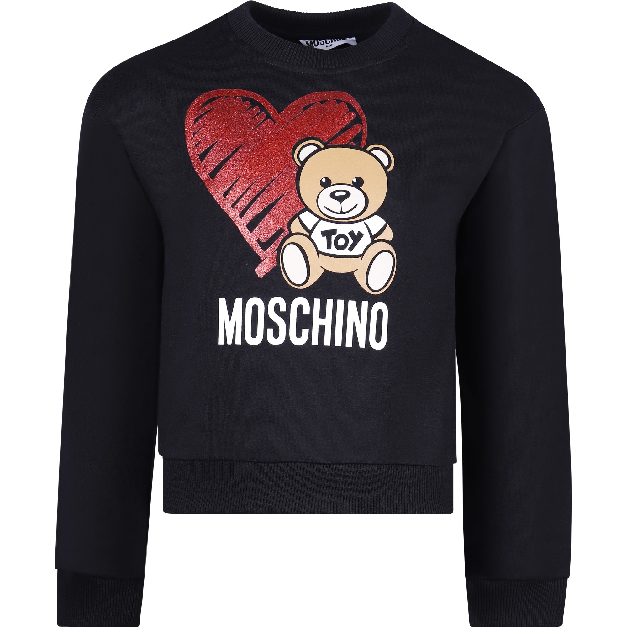 Girls Teddy Heart Sweatshirt in Black