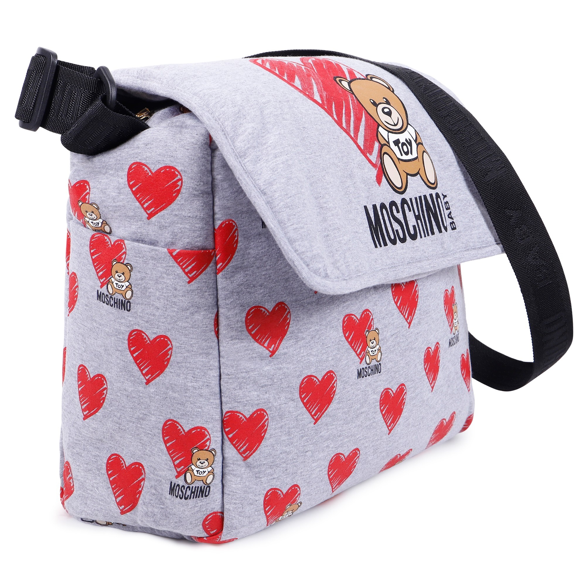 red moschino diaper bag
