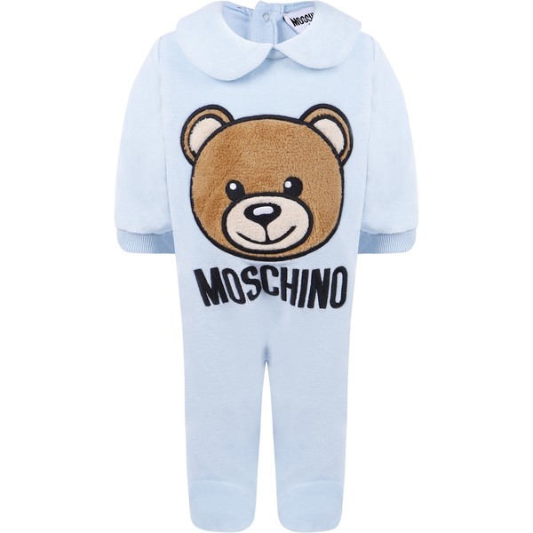 Moschino Baby Fuzzy Teddy Onesie in Blue