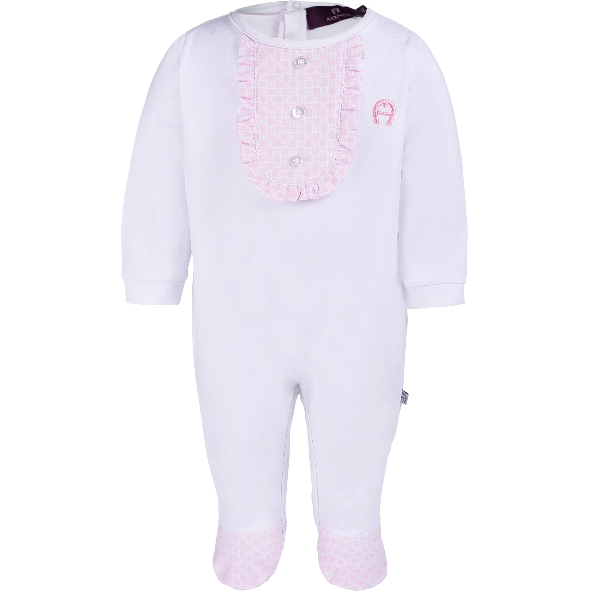 Aigner Kids Baby Ruffle Onesie in White