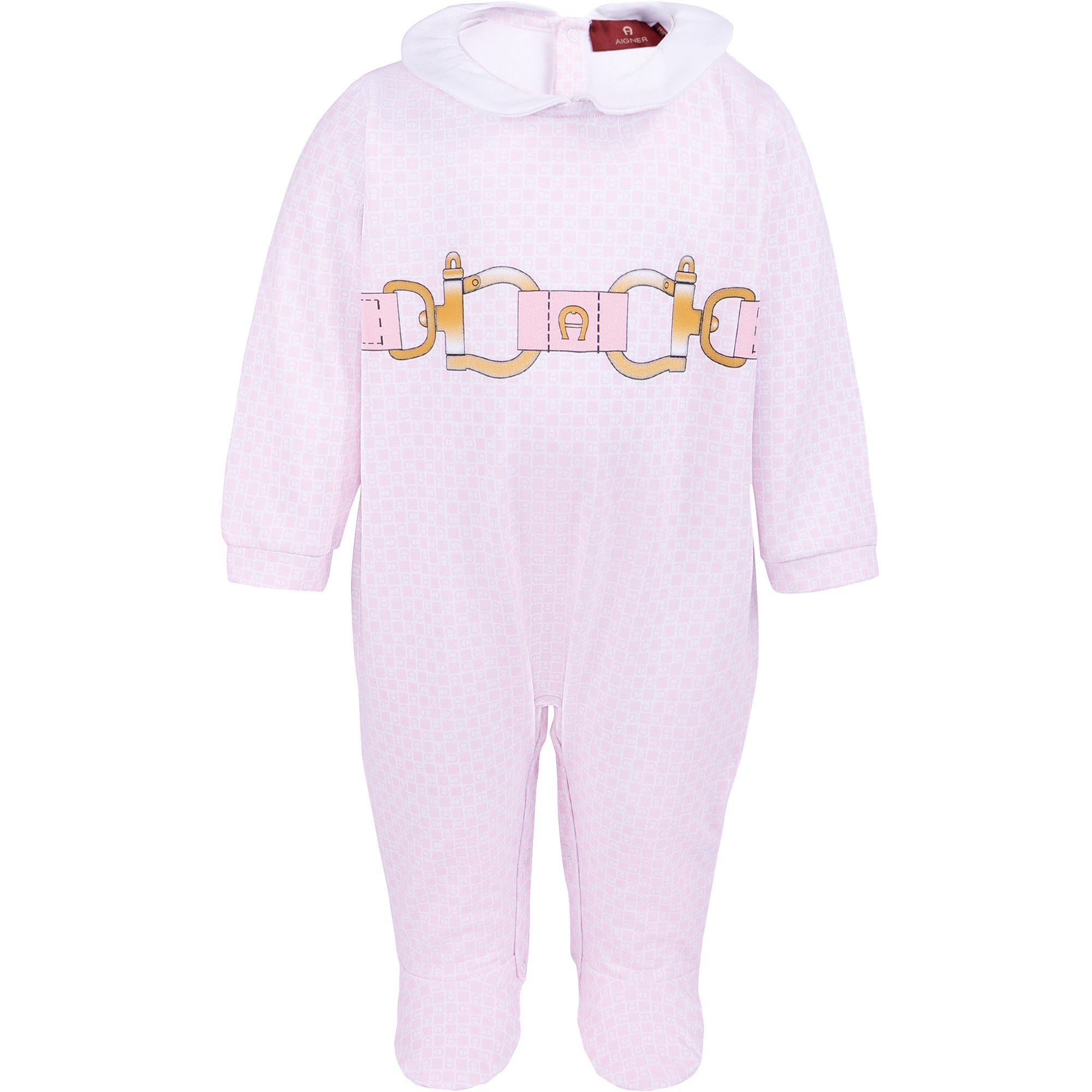 Aigner Kids Baby Collared Onesie in Pink