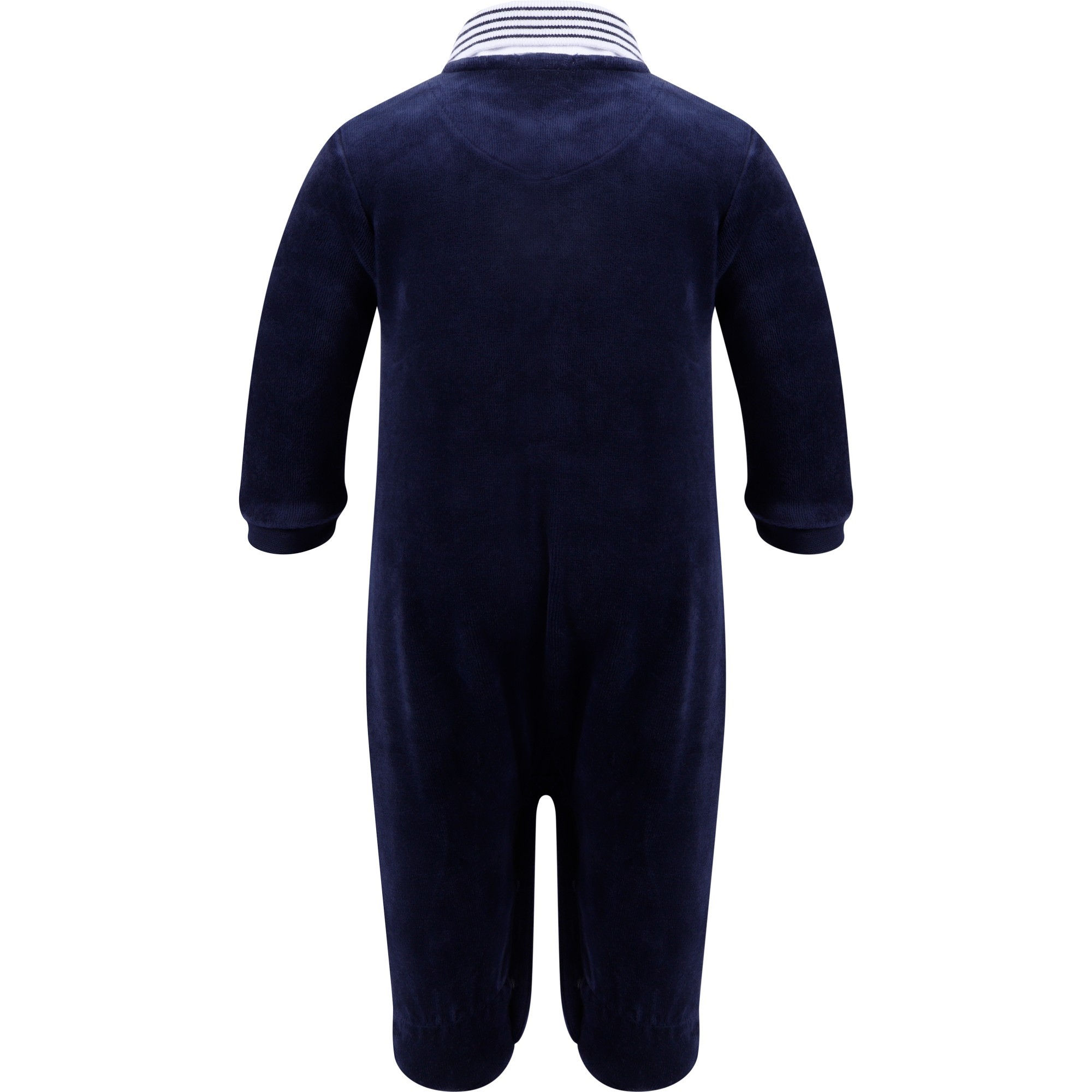 Boss Baby Velour Polo Shirt Onesie in Navy