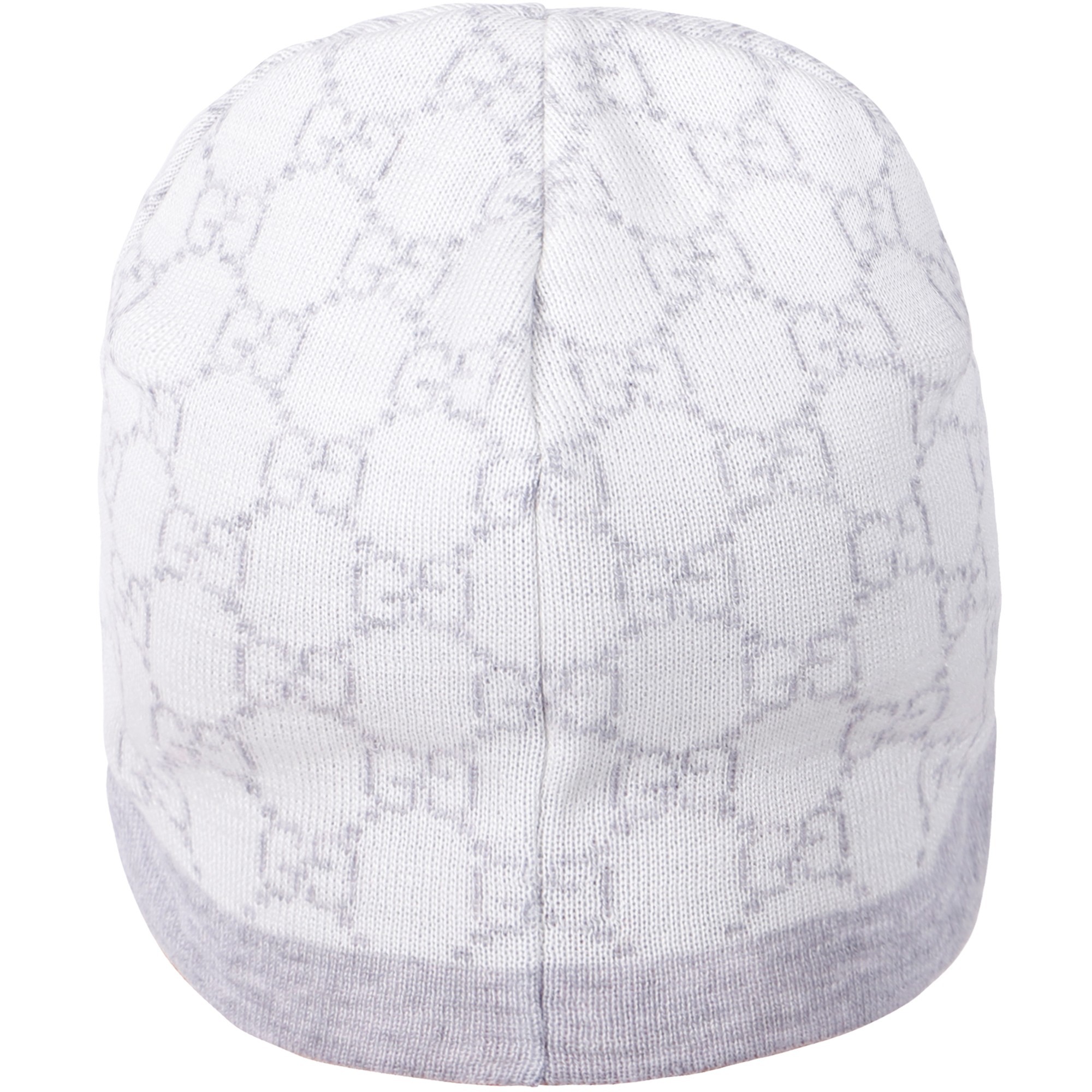 Gucci Baby Gg Beanie Hat In Grey And White Bambinifashioncom