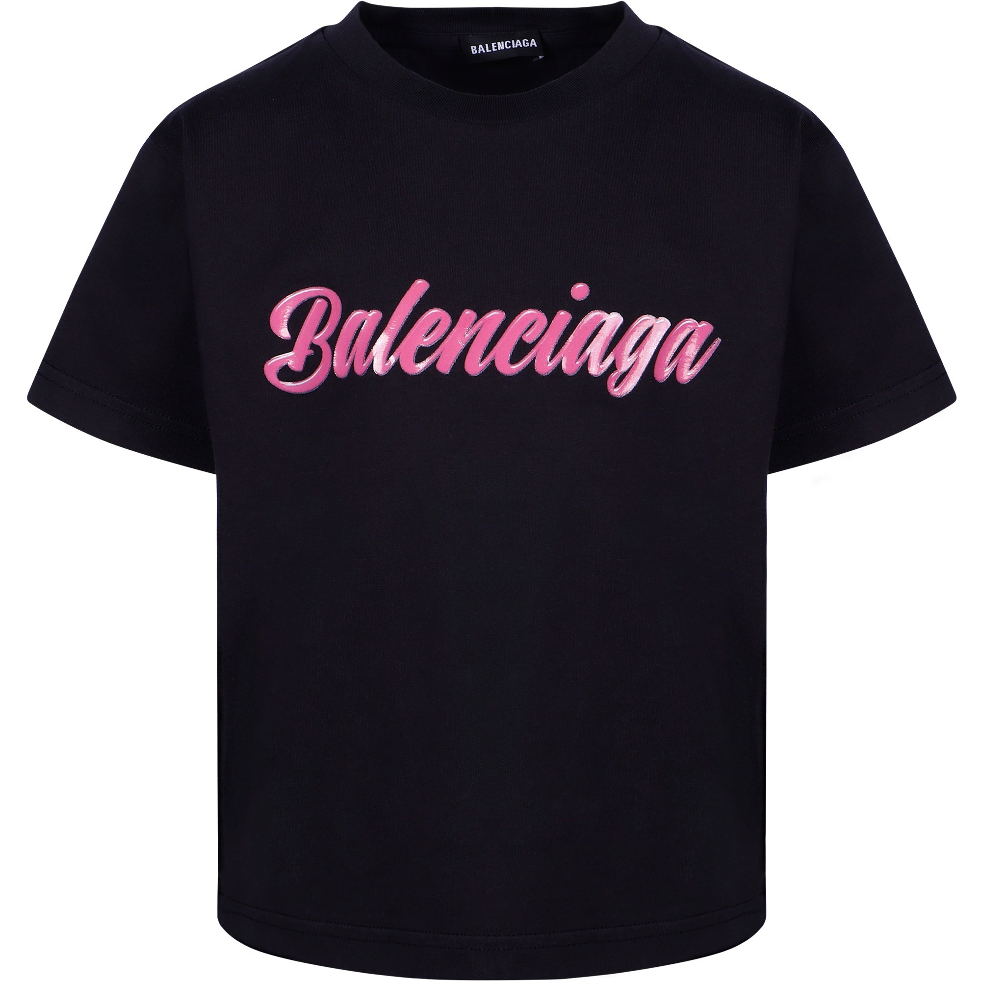 Balenciaga Girls Pink Logo T-Shirt in Black â BAMBINIFASHION.COM
