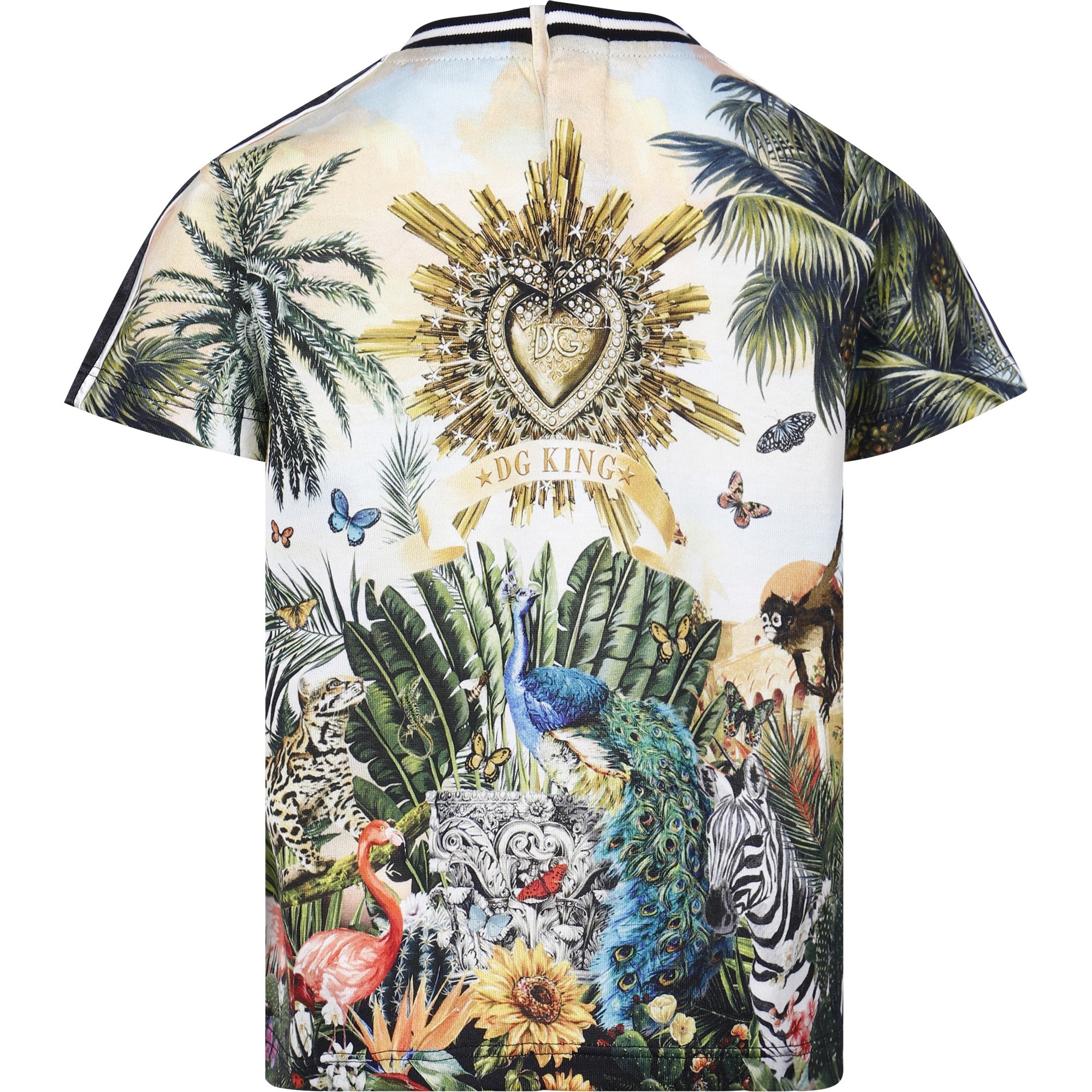 Dolce & Gabbana Baby Birds Of Paradise Flower Logo T-Shirt in Black ...