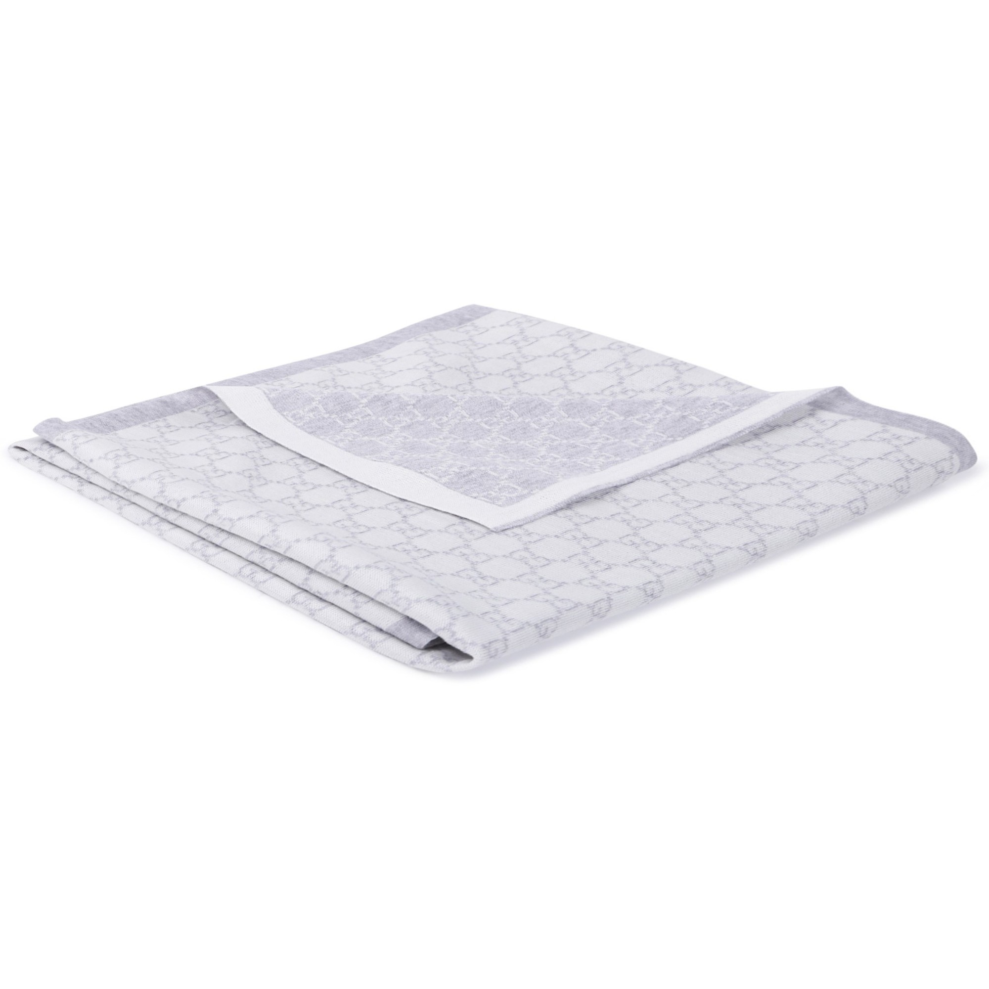 Gucci Baby GG Print Blanket in White & Grey