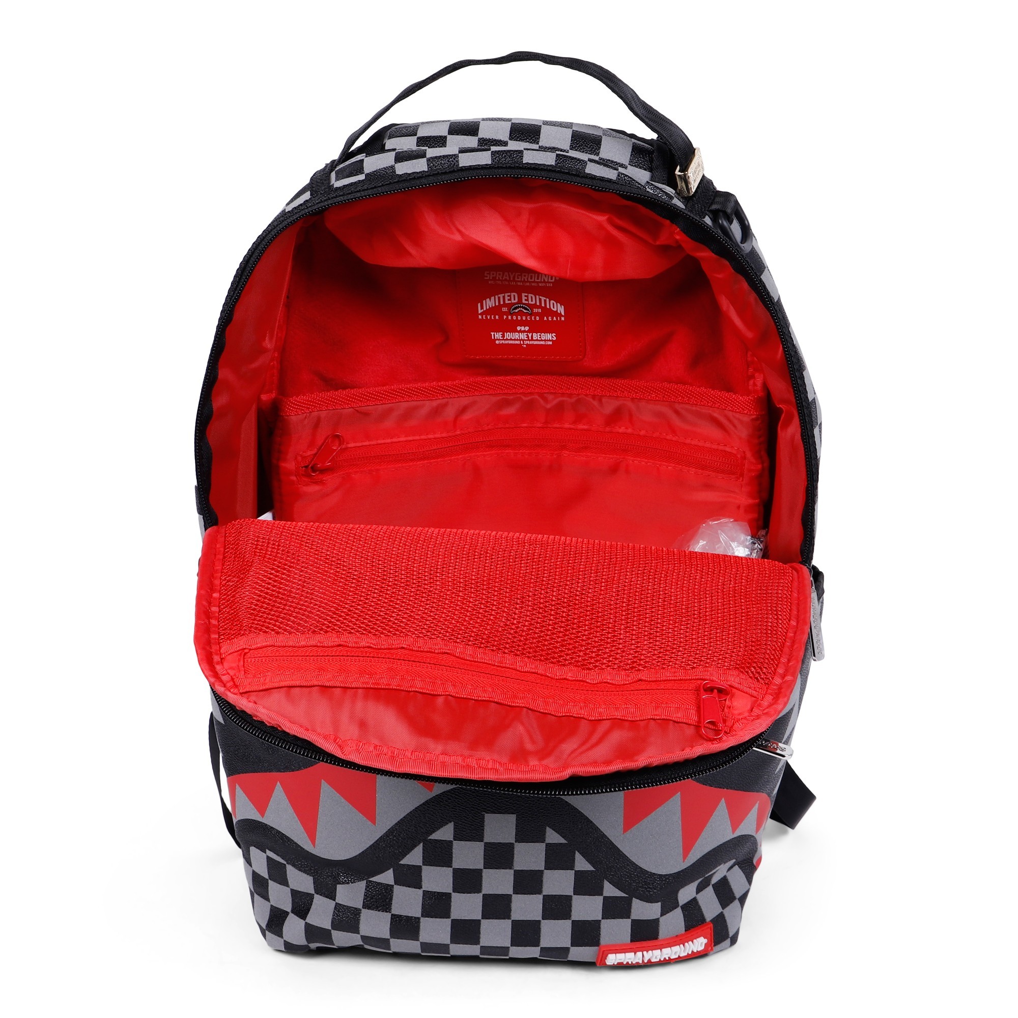 sprayground reflective shark backpack