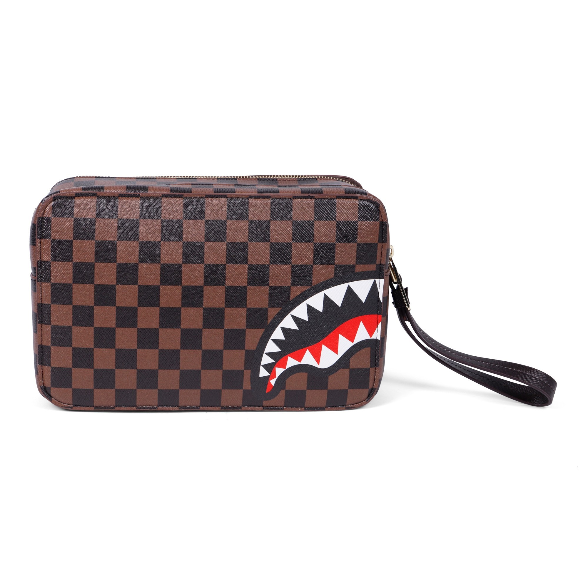 Sprayground Checkered Shark Toiletry Bag