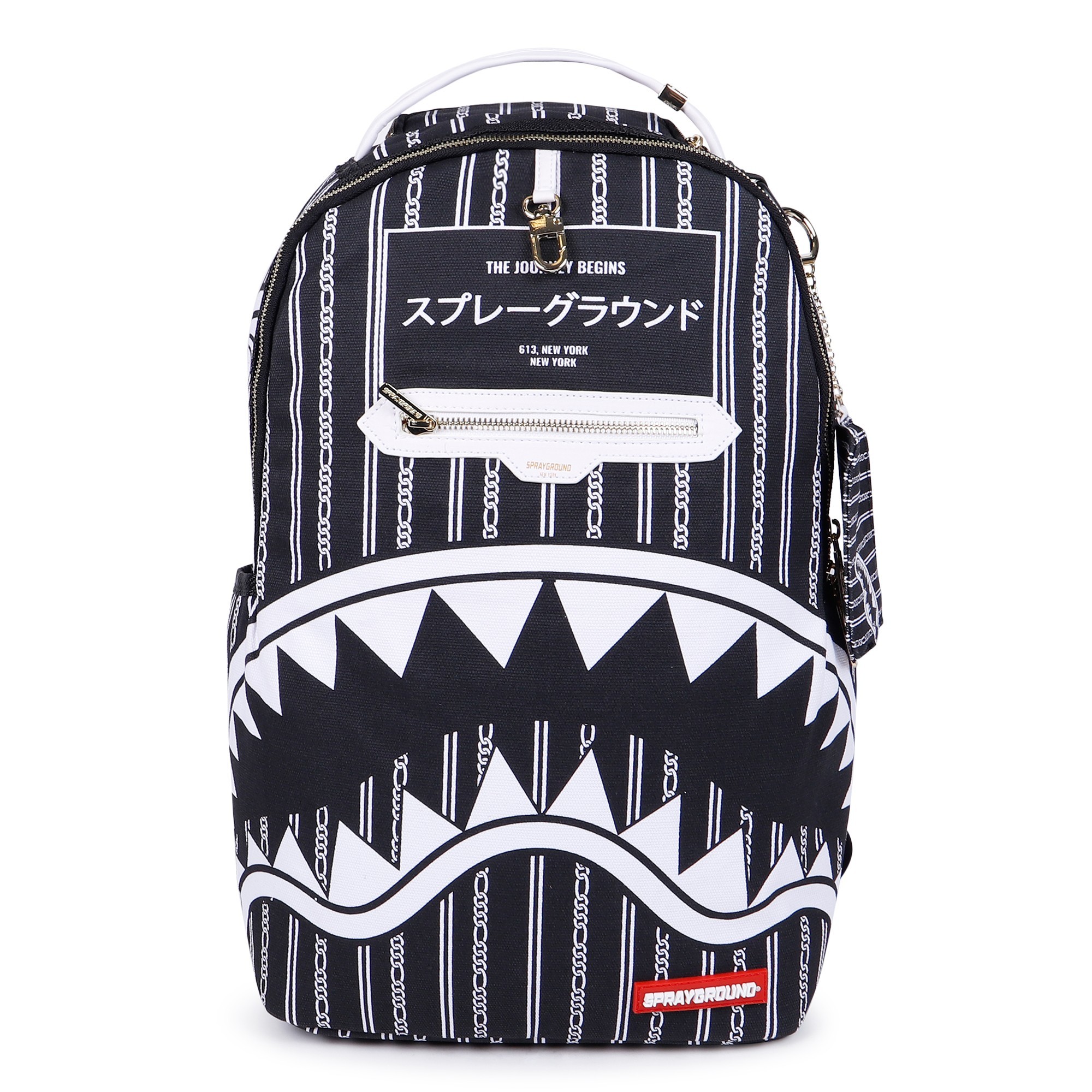 sprayground black and white backpack
