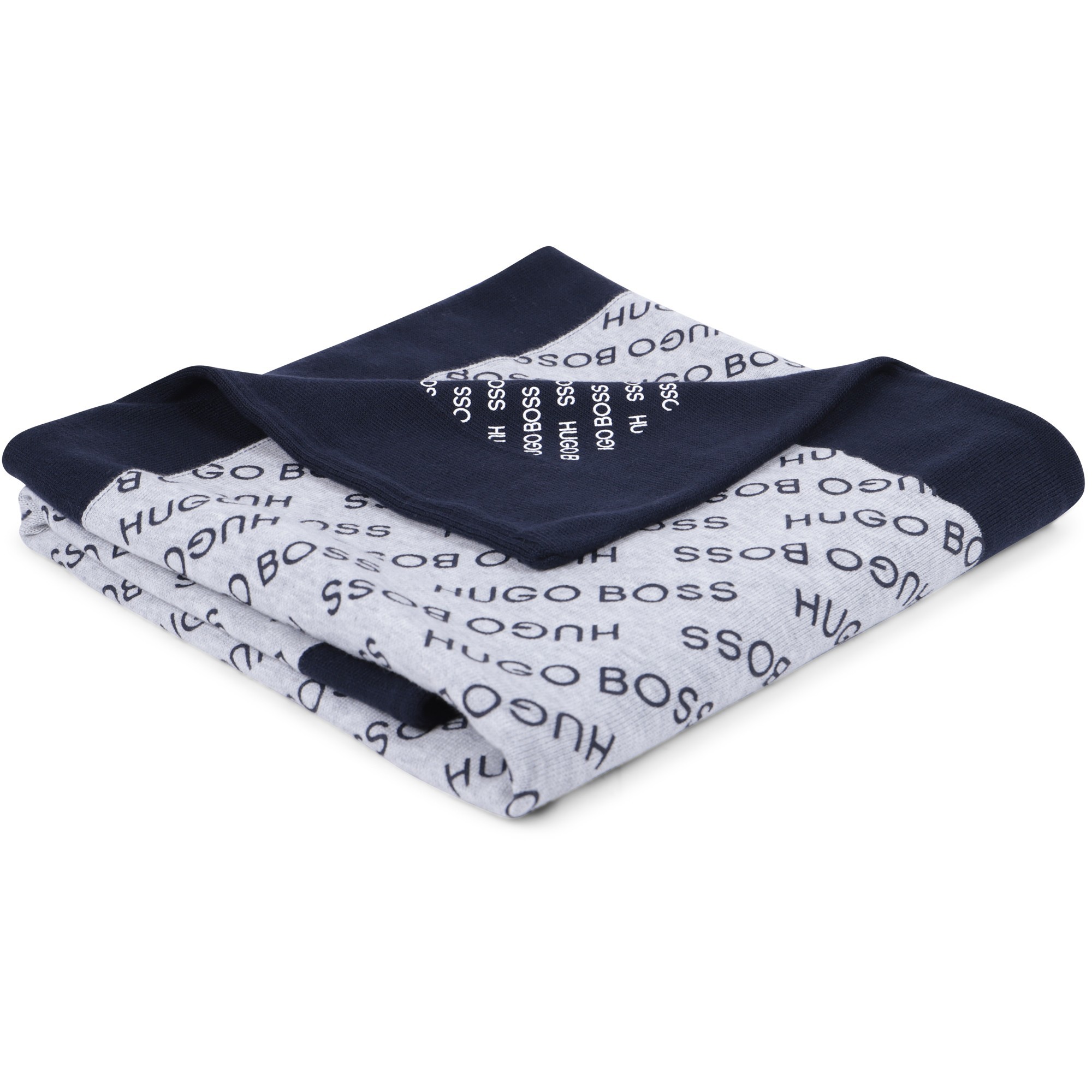Boss Baby Logo Blanket in Navy & Grey —