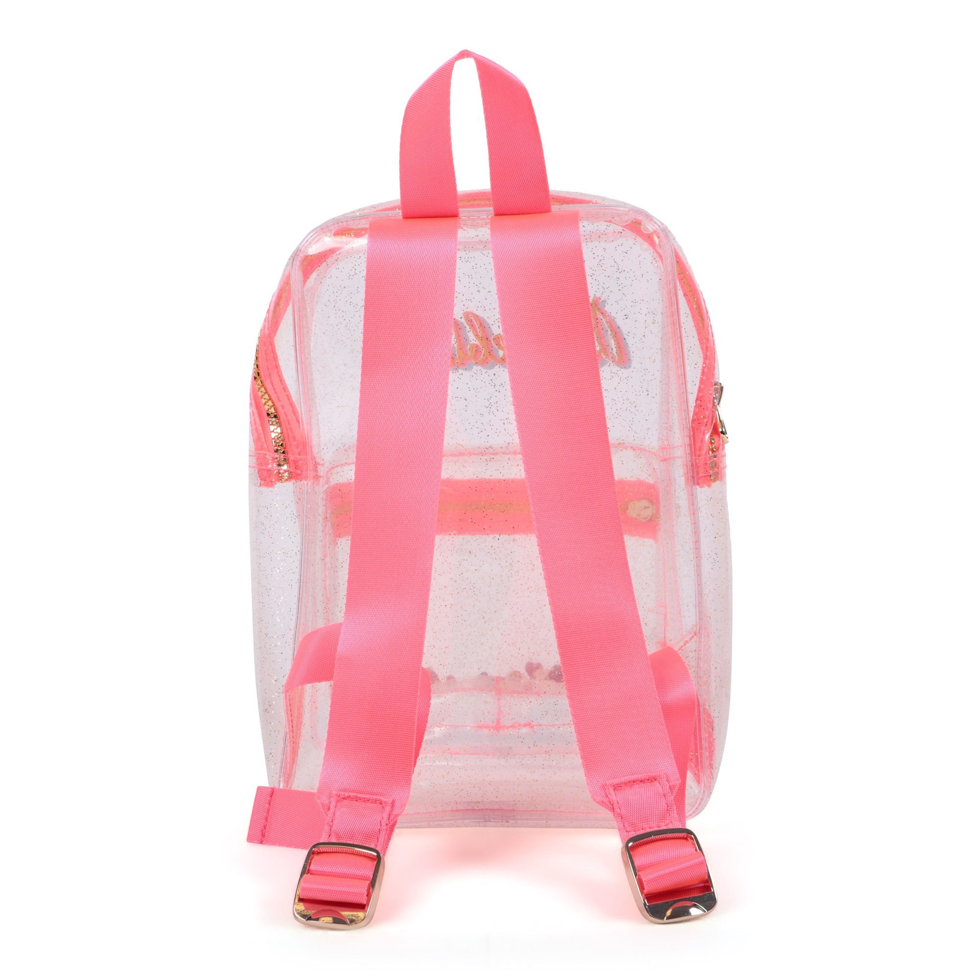 Billieblush Girls Transparent Glitter Logo Backpack ...