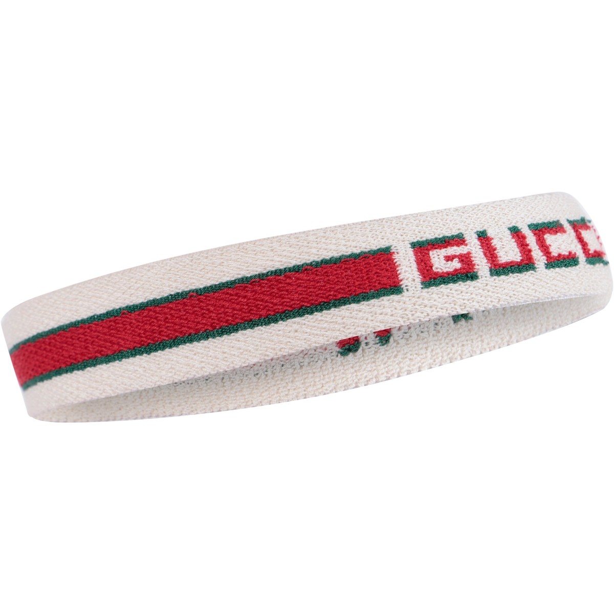 Gucci Logo Headband with Green & Red Stripe