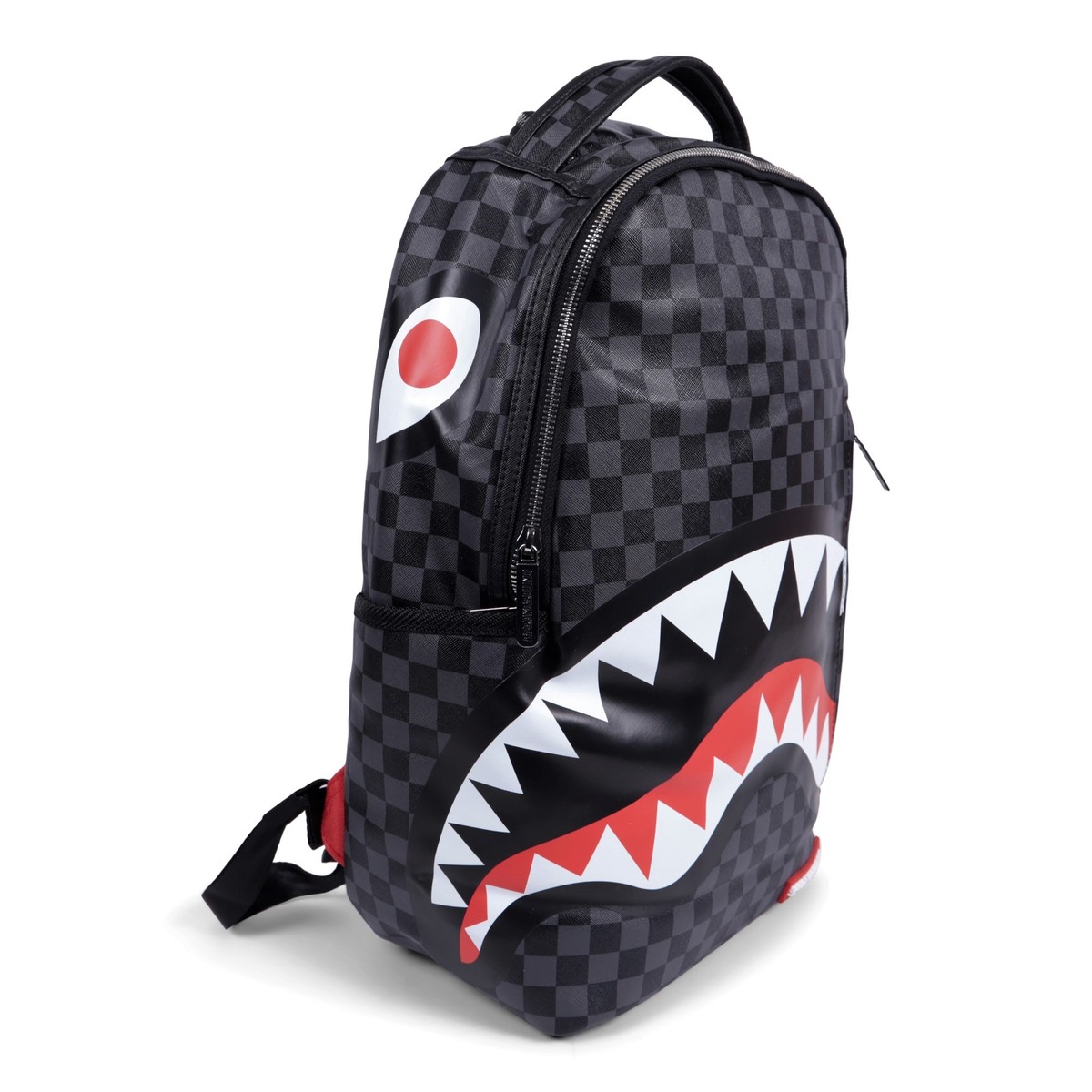 Sprayground Checkered Shark Backpack in Black & Grey