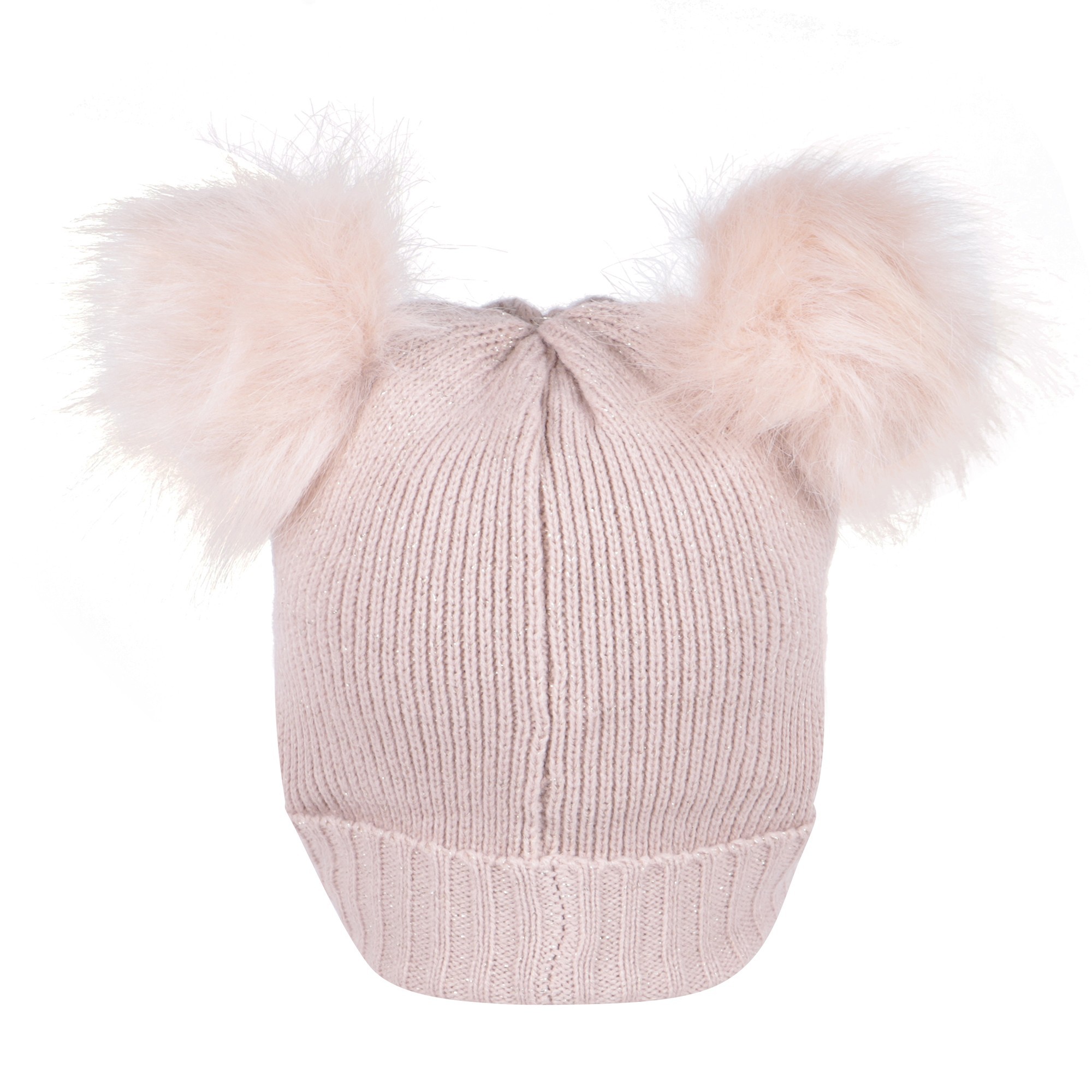 LIU JO Girls Pink Double Pom Pom Beanie Hat — LIU JO Girls Pink Double Pom Pom Beanie Hat —