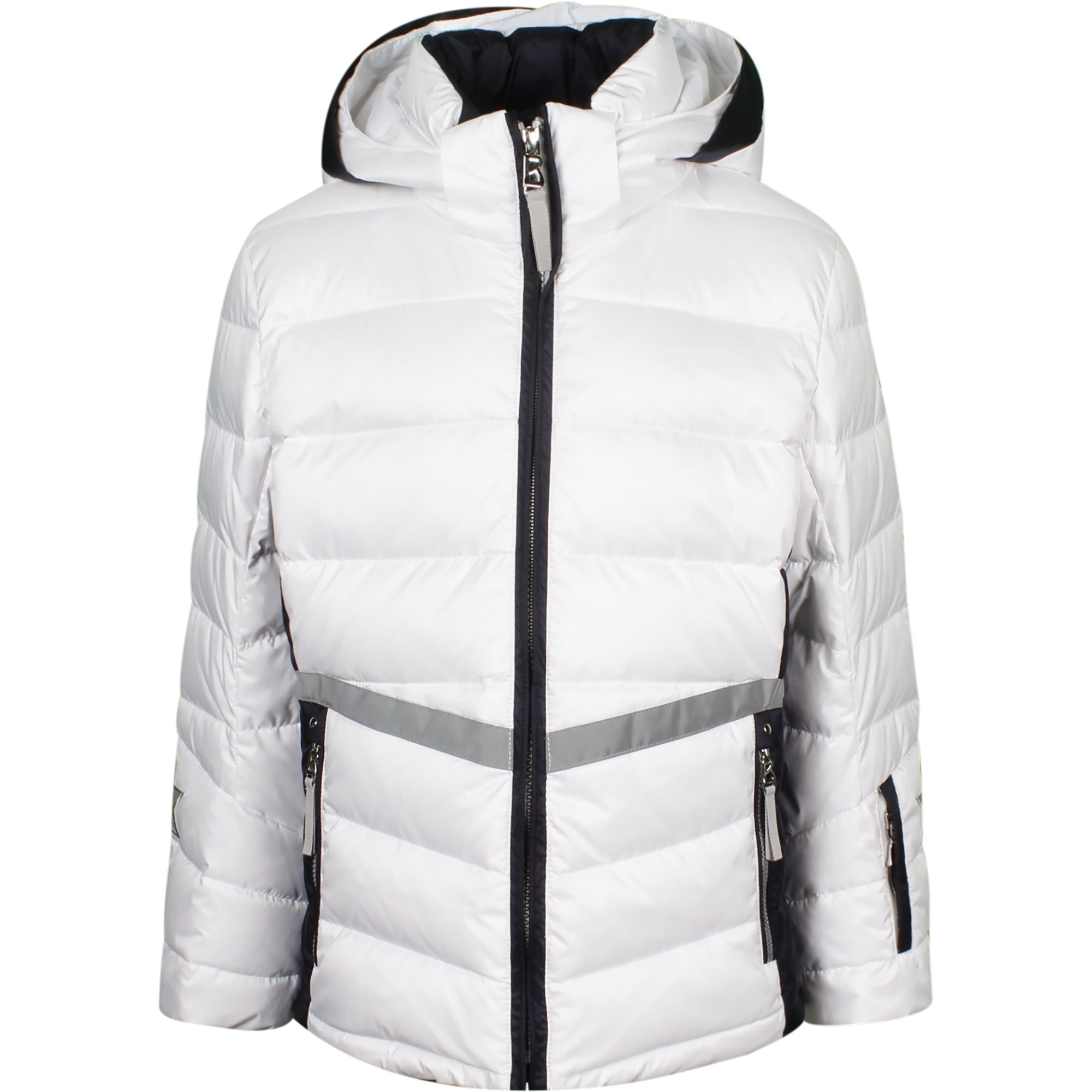 Bogner Girls Logo Padded Ski Jacket in White - BAMBINIFASHION.COM