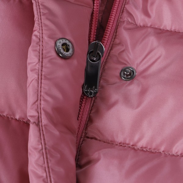 Il Gufo Girls Pink Ruffle Coat with Fur Trim Hood