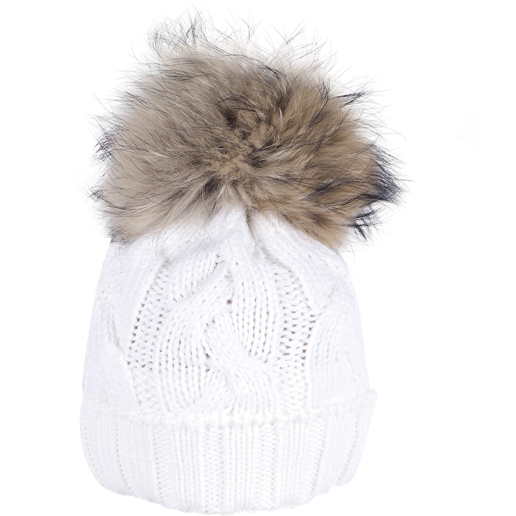 white beanie with pom
