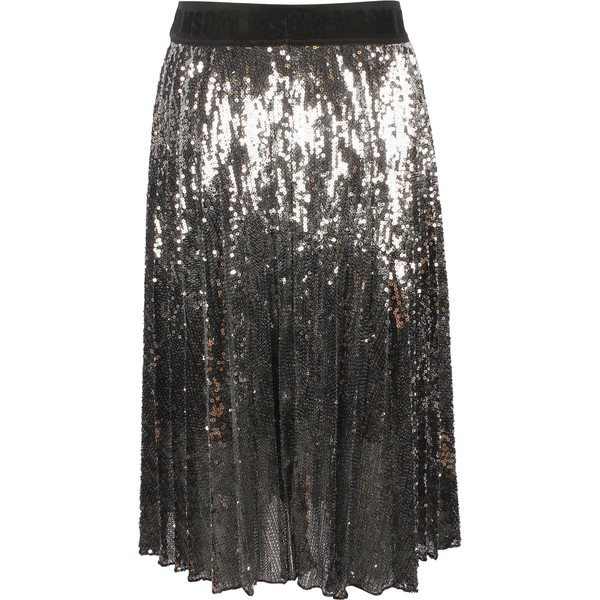 pleated silver sequin skirt