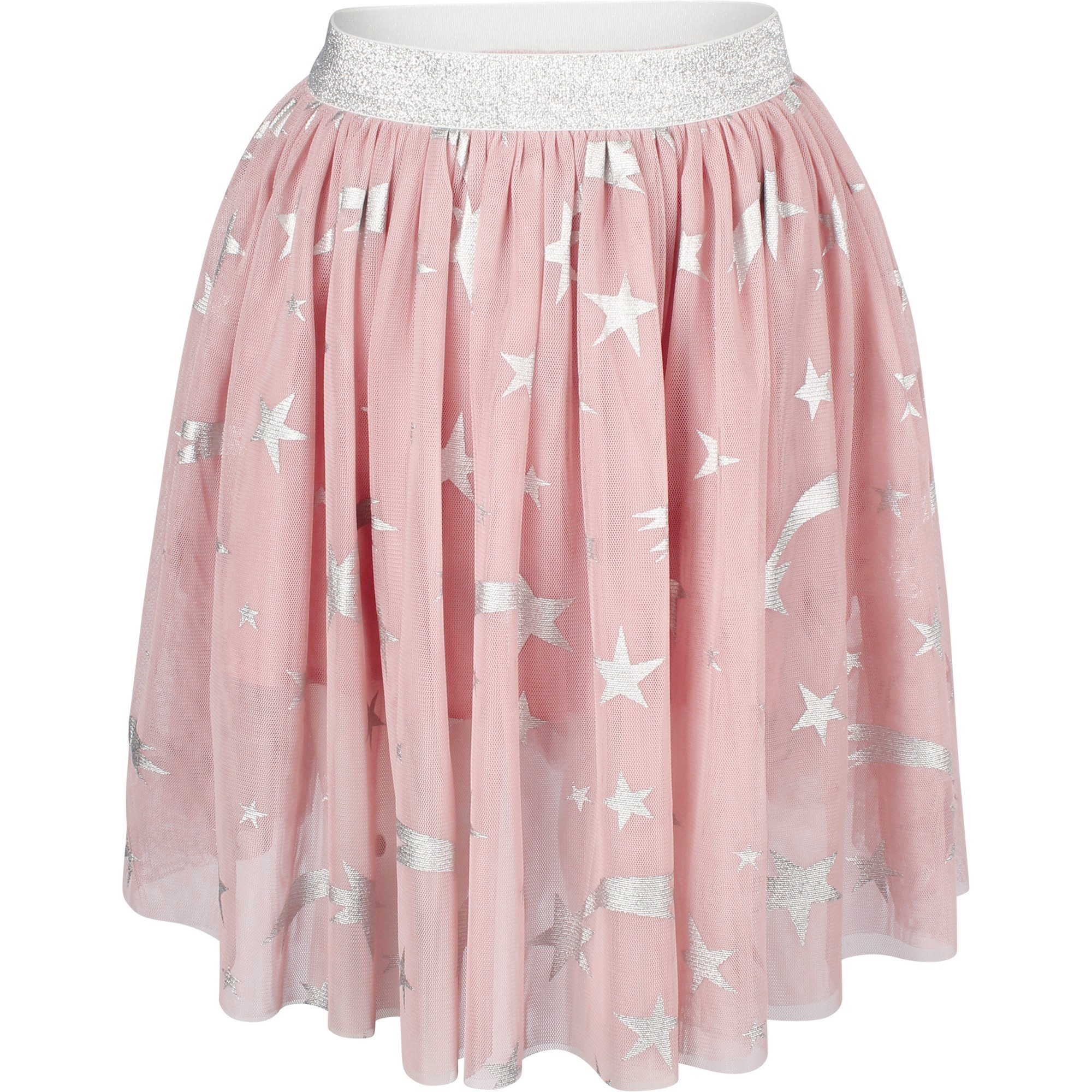 Stella McCartney Girls Silver Star Tulle Skirt in Pink —