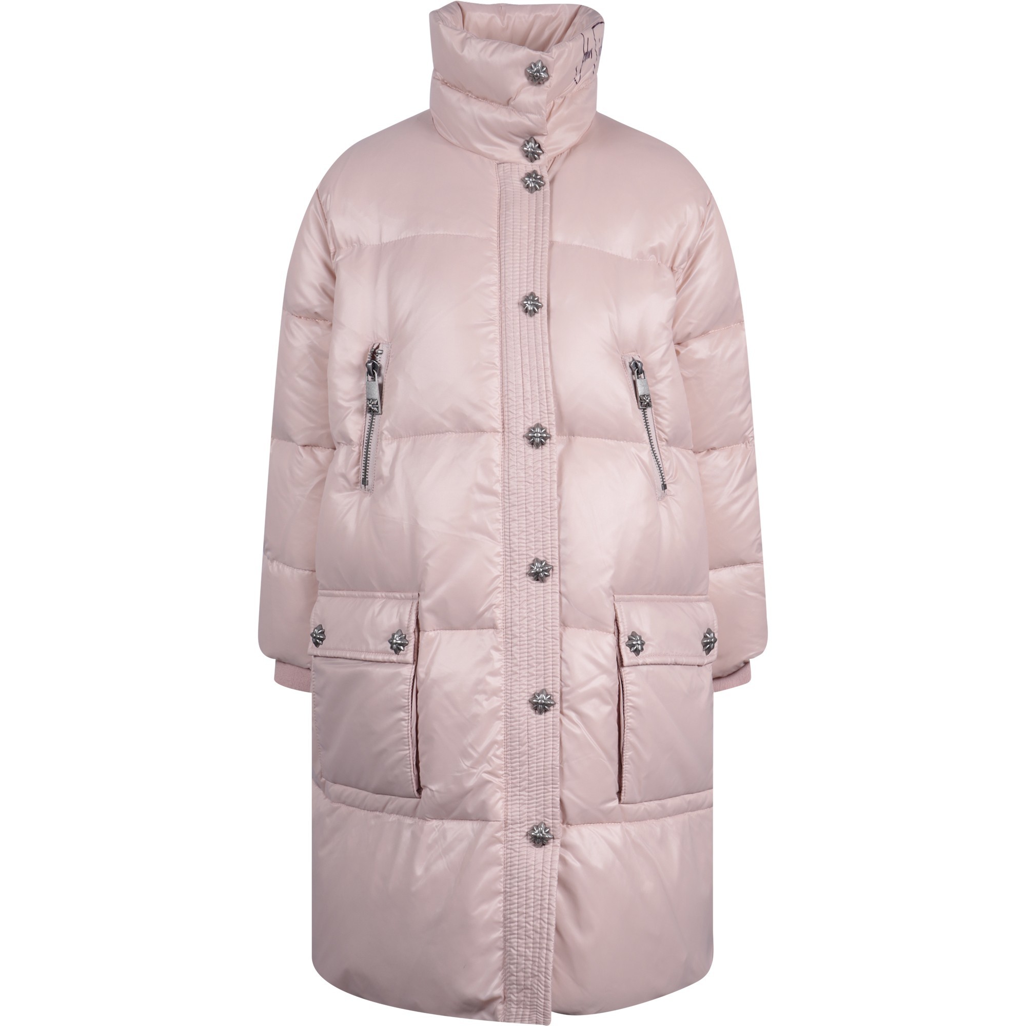 John Richmond Girls Pink Down Padded Coat —
