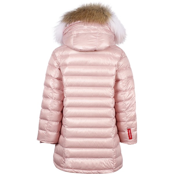 Freedomday Girls Pink Padded Jacket with Fur Trim