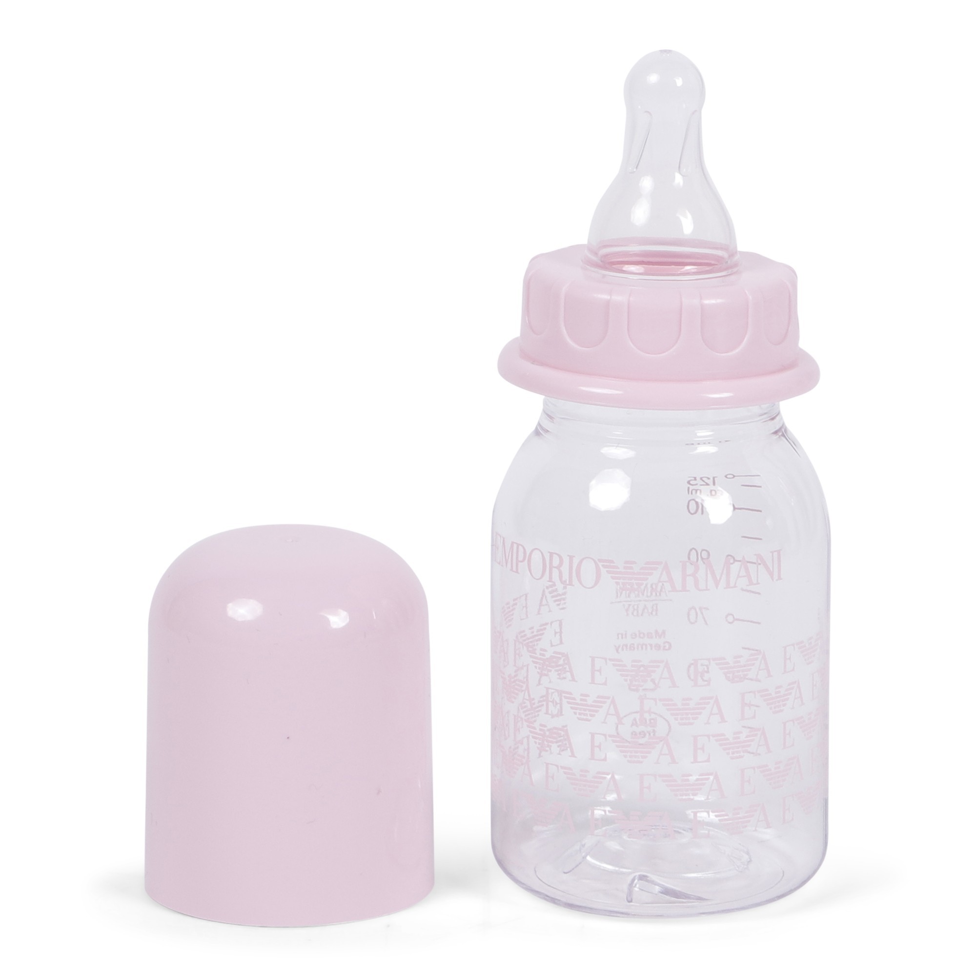 Emporio Armani Baby Bottle & Pacifier Set in Pink