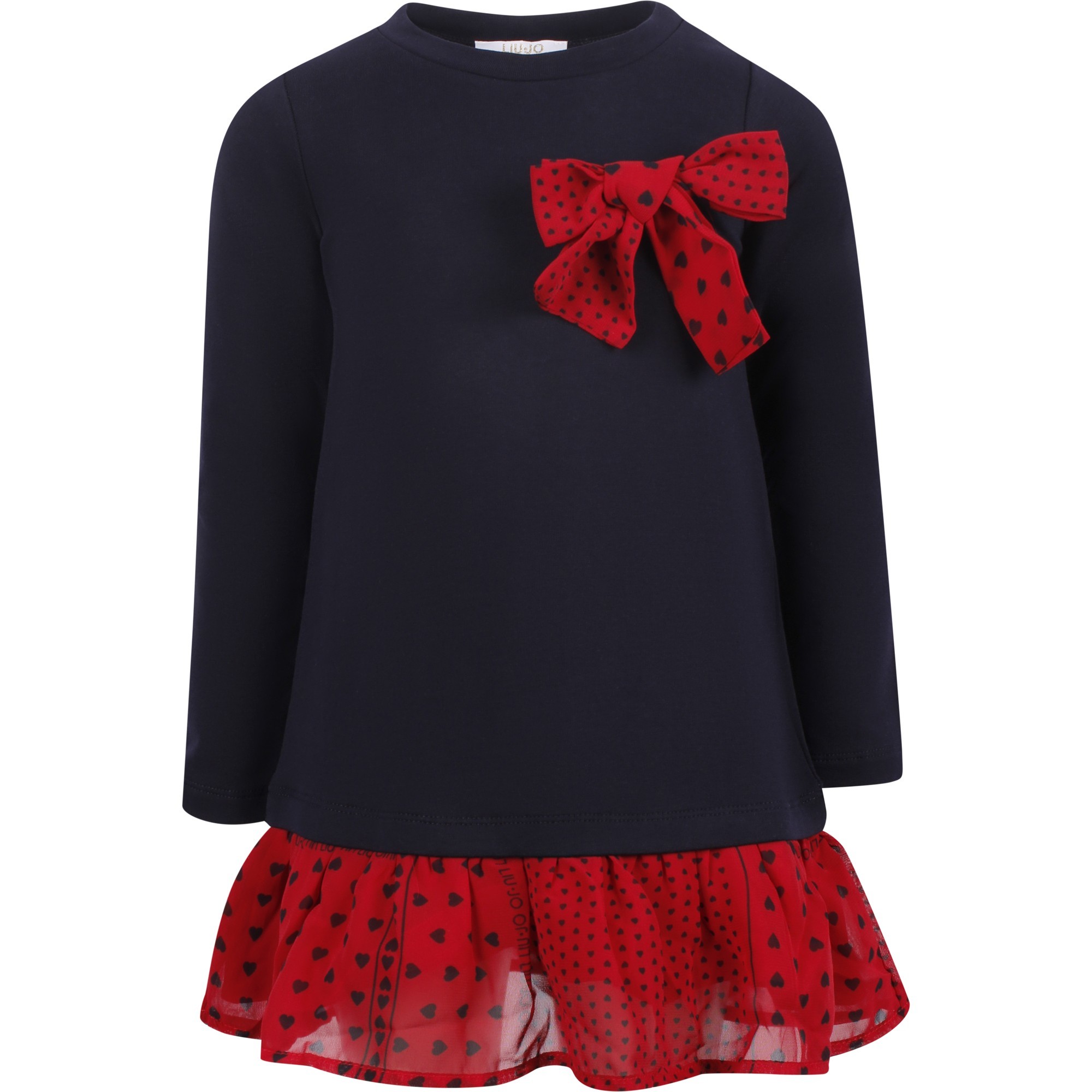 navy heart print dress