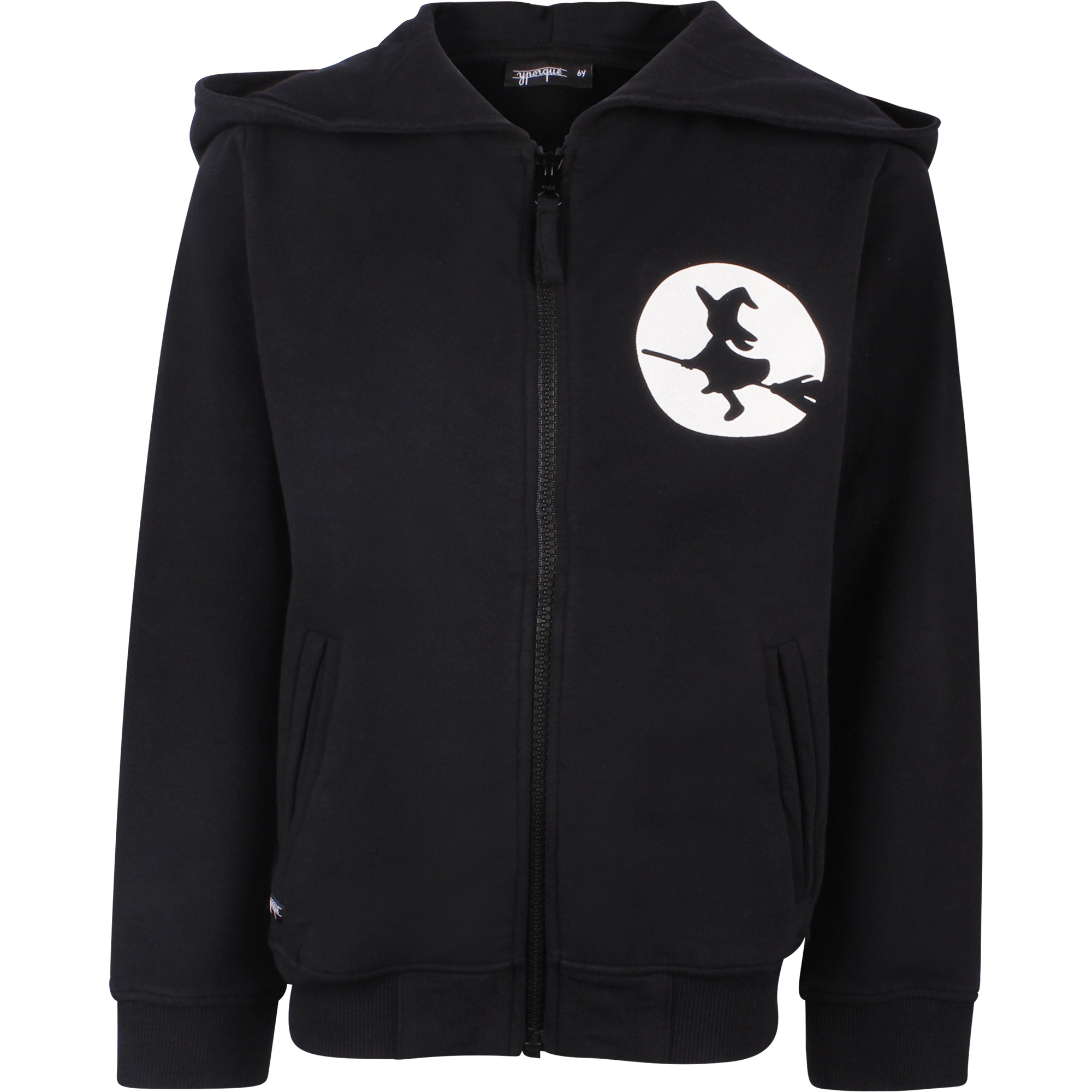 girls black zip up hoodie