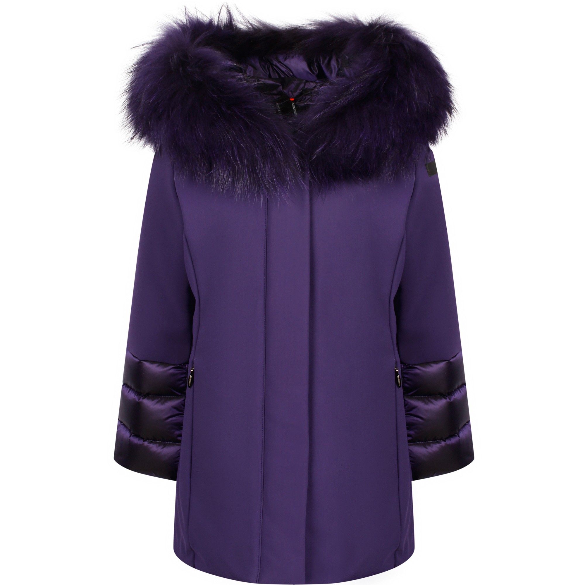 RRD Girls Purple Padded Coat with Fur Trim
