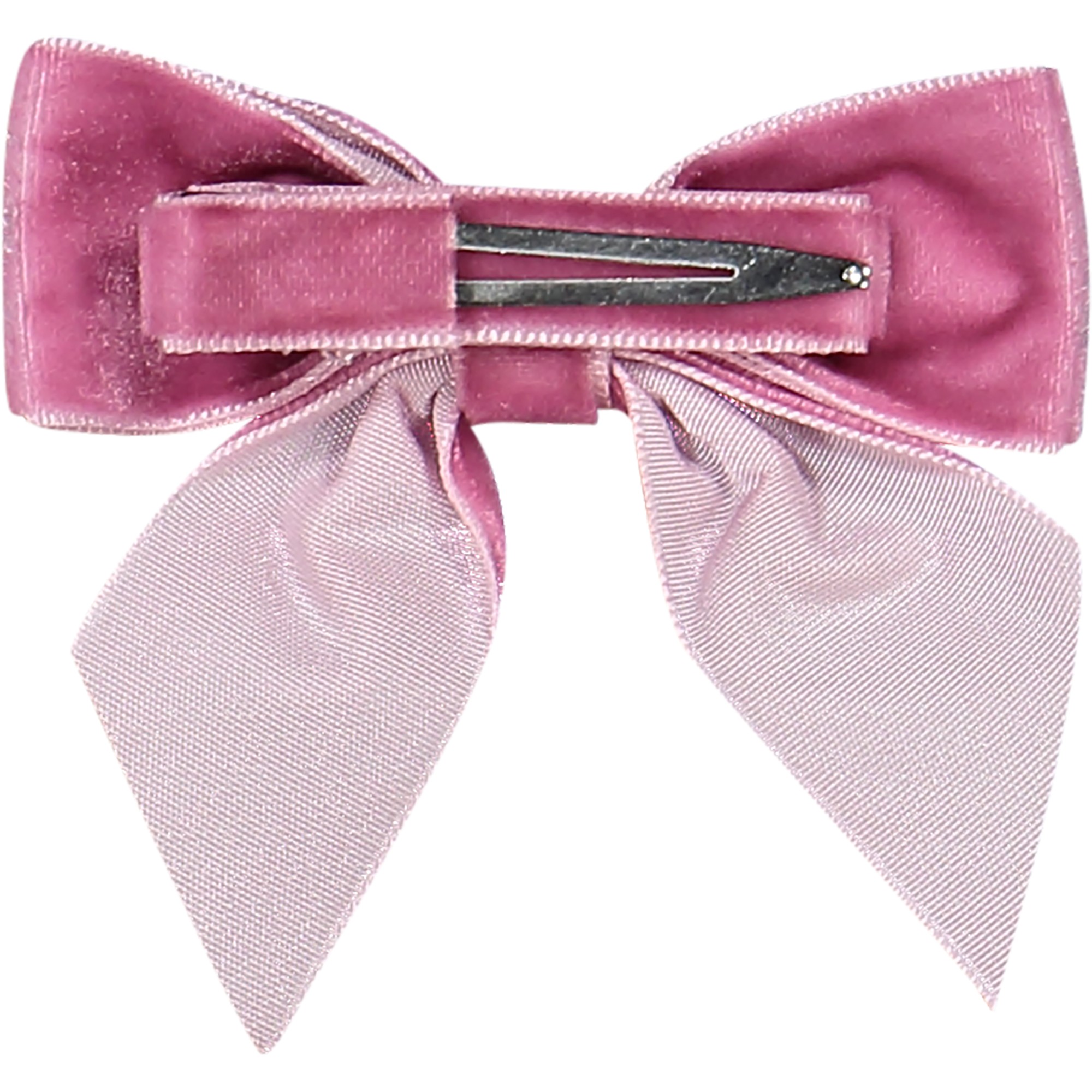 Milledeux Girls Velvet Bow Hair Clip in Pink —