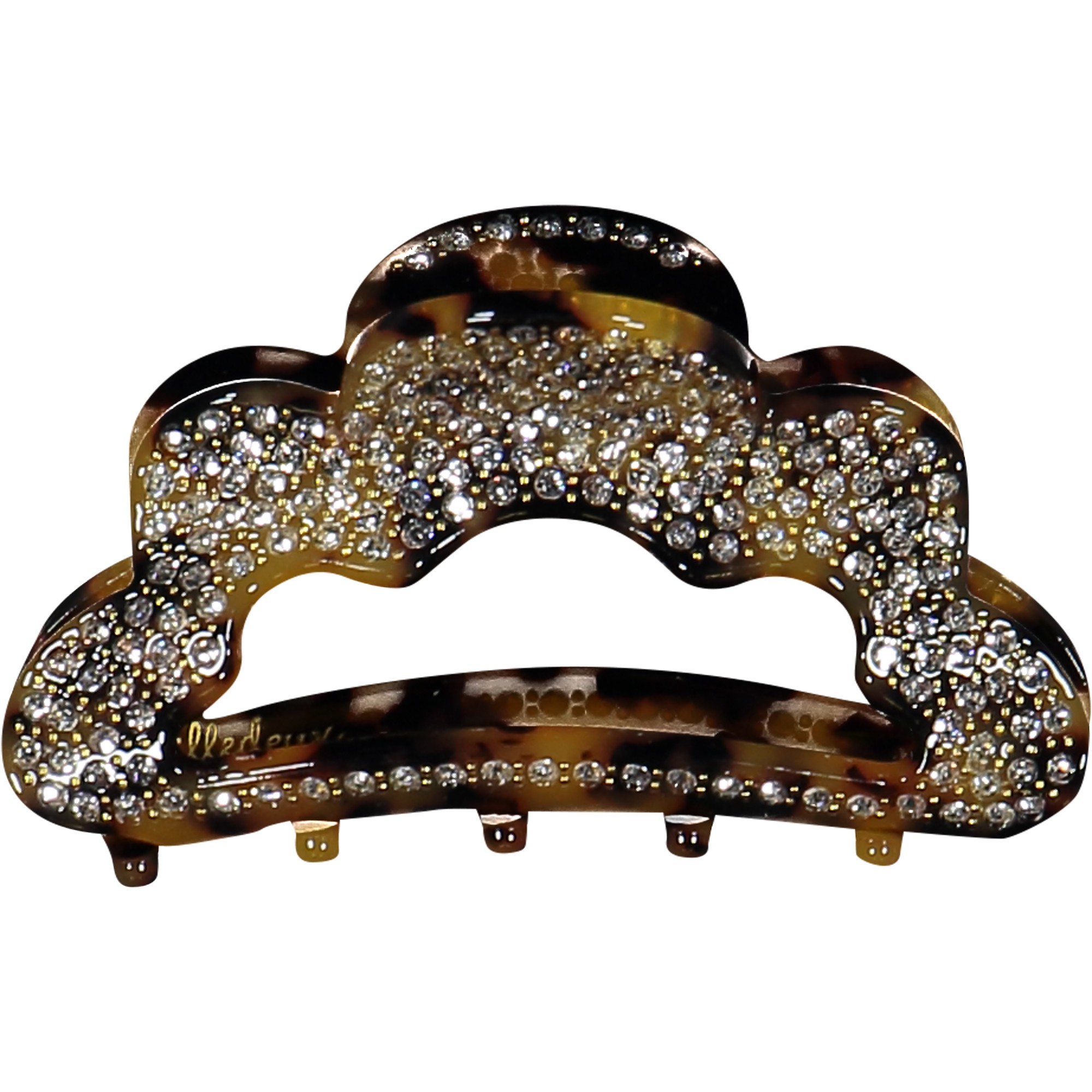 Milledeux Girls Crystal Claw Hair Clip in Brown —