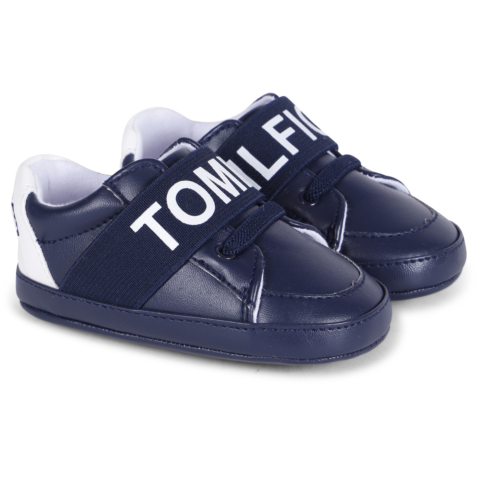Tommy Hilfiger Baby Elasticated Logo Sneakers in Blue — BAMBINIFASHION.COM