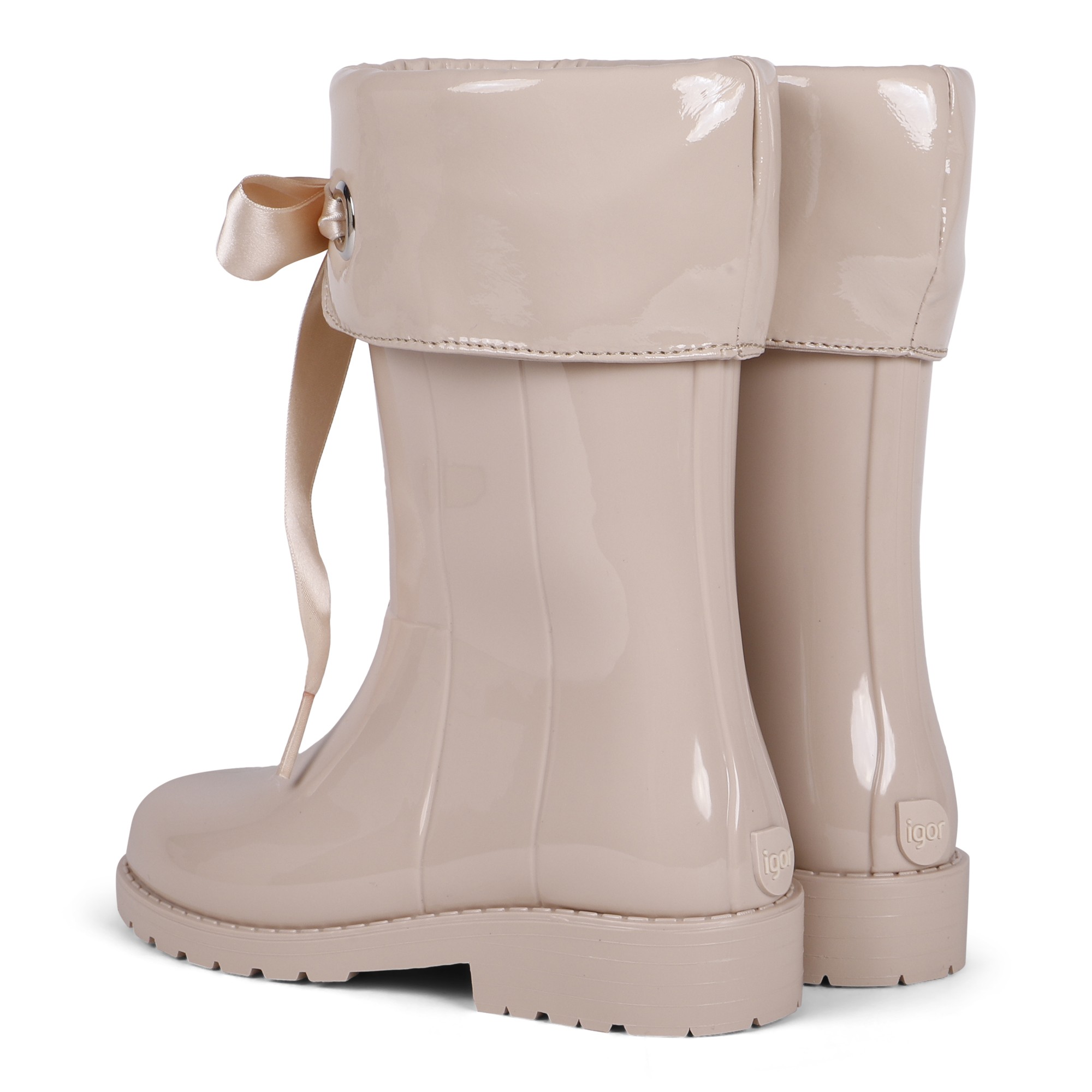beige rain boots
