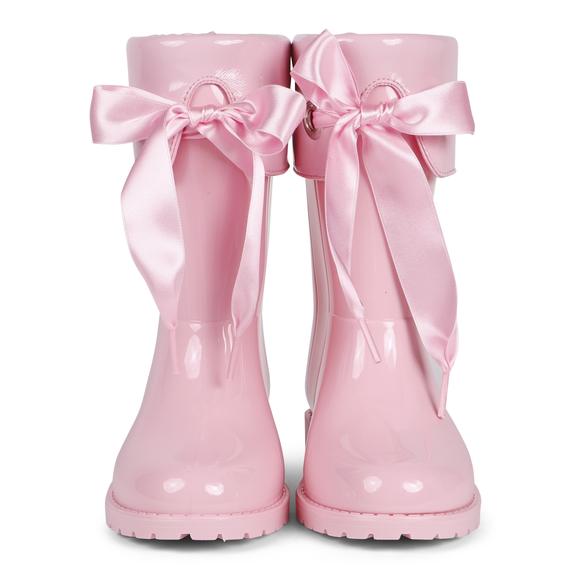 rain boots with ribbon